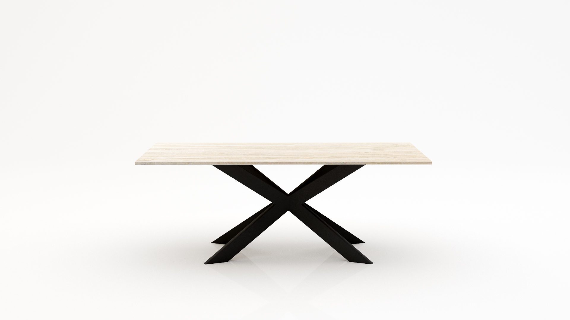 Rechthoekige marmeren eettafel Matrix Farfalle - Travertino Chiaro - 260x100cm