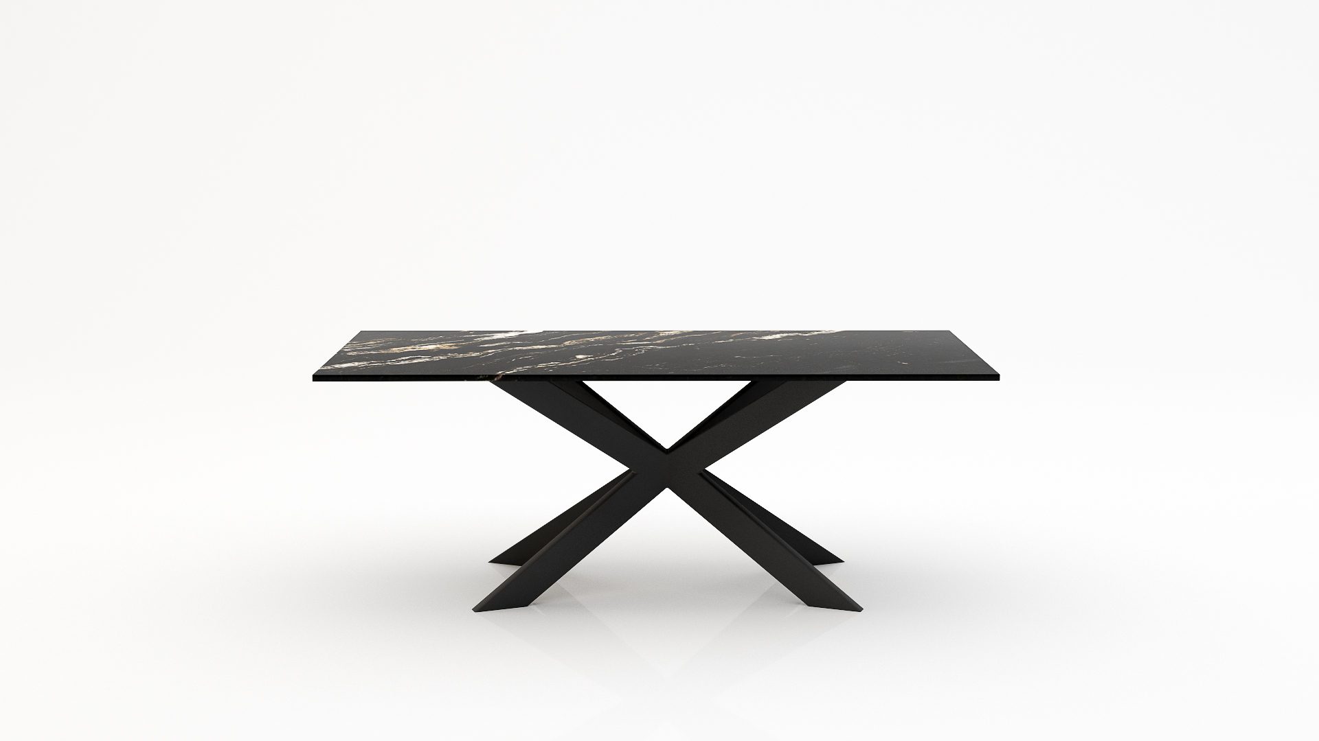 Rechthoekige marmeren eettafel Matrix Farfalle - Titanium - 260x100cm