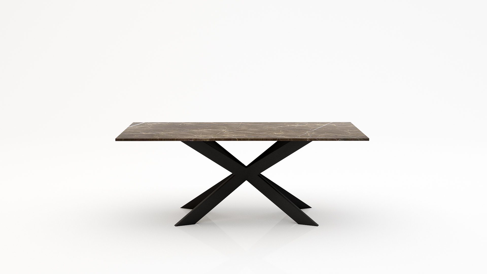 Rechthoekige marmeren eettafel Matrix Farfalle - Royal Brown - 260x100cm