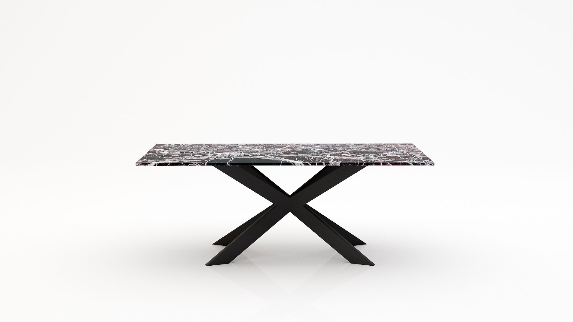 Rechthoekige marmeren eettafel Matrix Farfalle - Rosso Levanto - 260x100cm