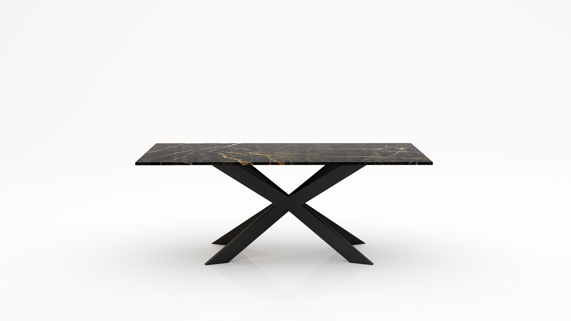 Rechthoekige marmeren eettafel Matrix Farfalle - Nero saint port laurent - 260x100cm