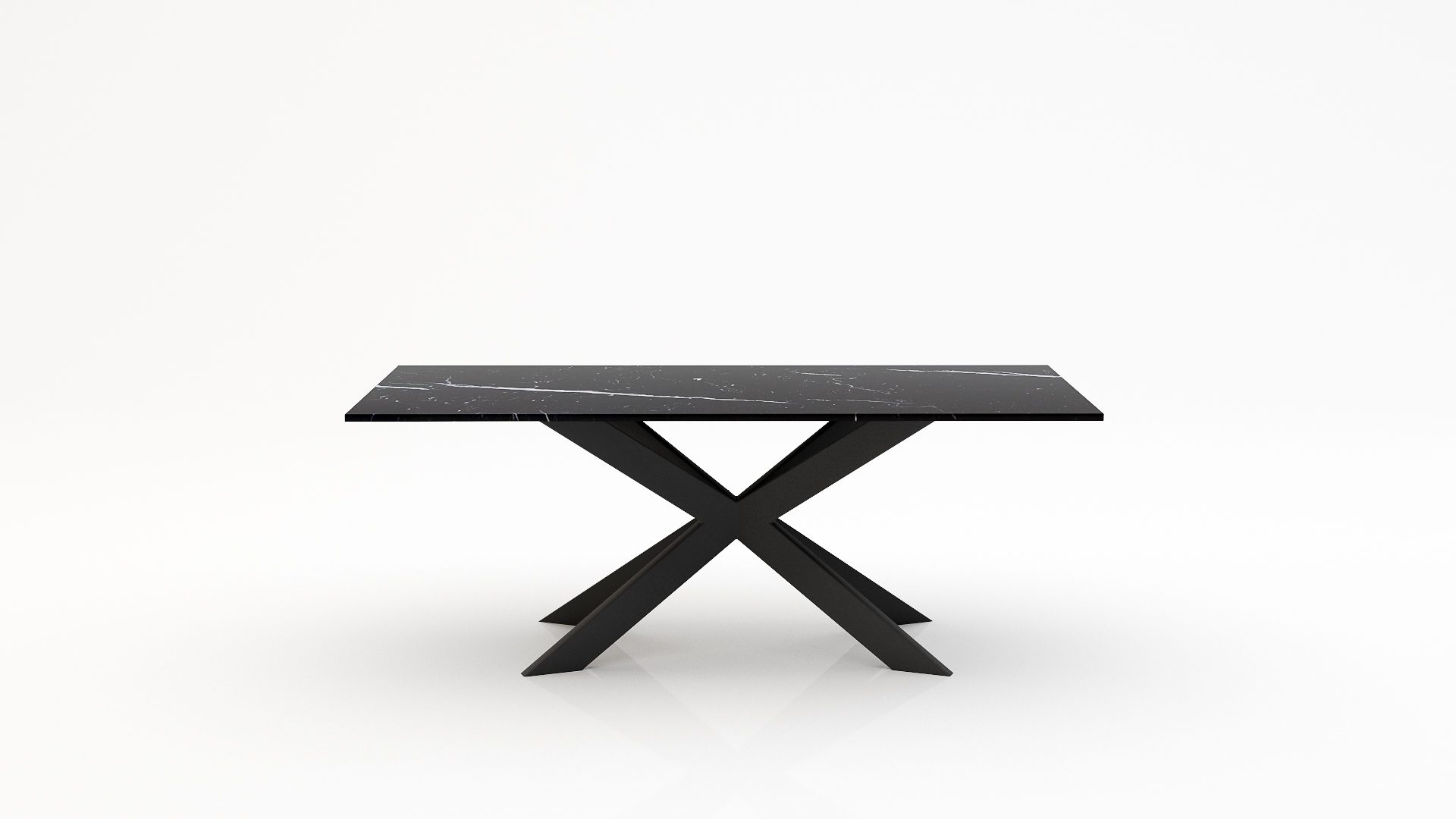 Rechthoekige marmeren eettafel Matrix Farfalle - Nero Marquina - 260x100cm