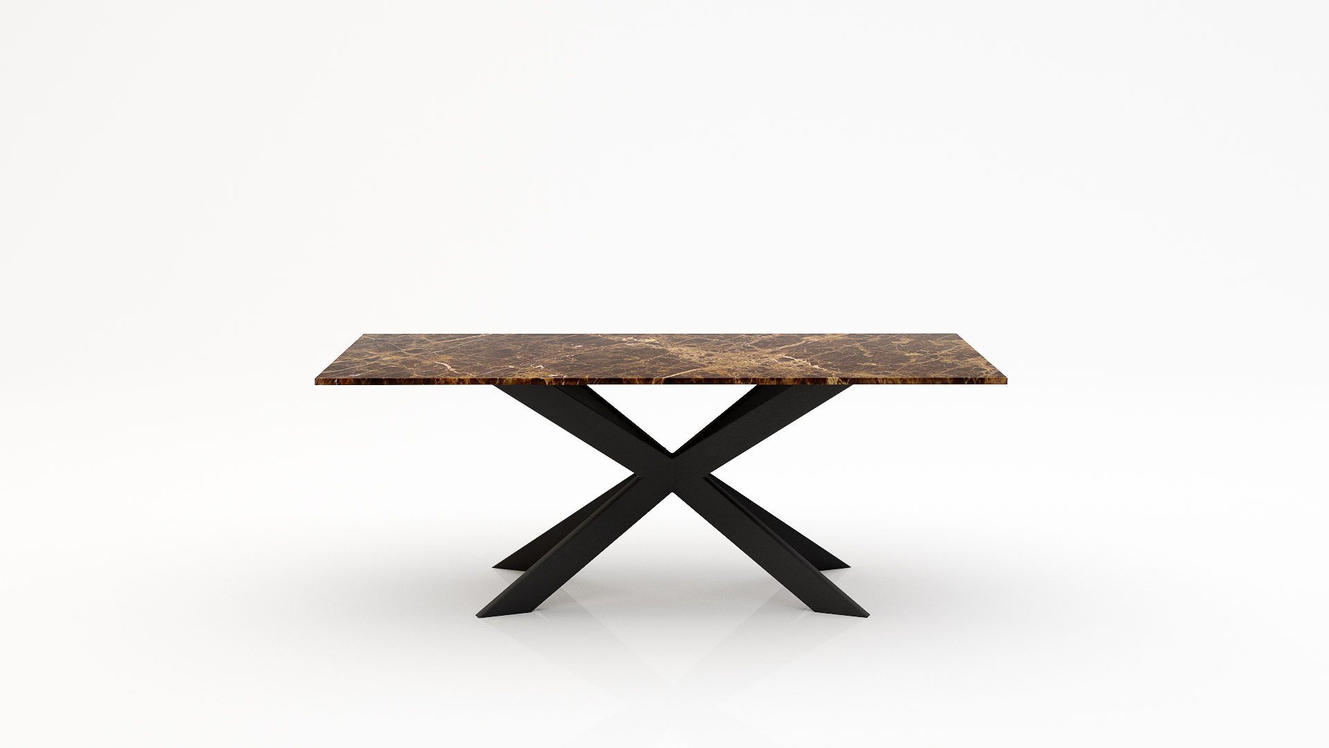 Rechthoekige marmeren eettafel Matrix Farfalle - Emperador dark - 260x100cm