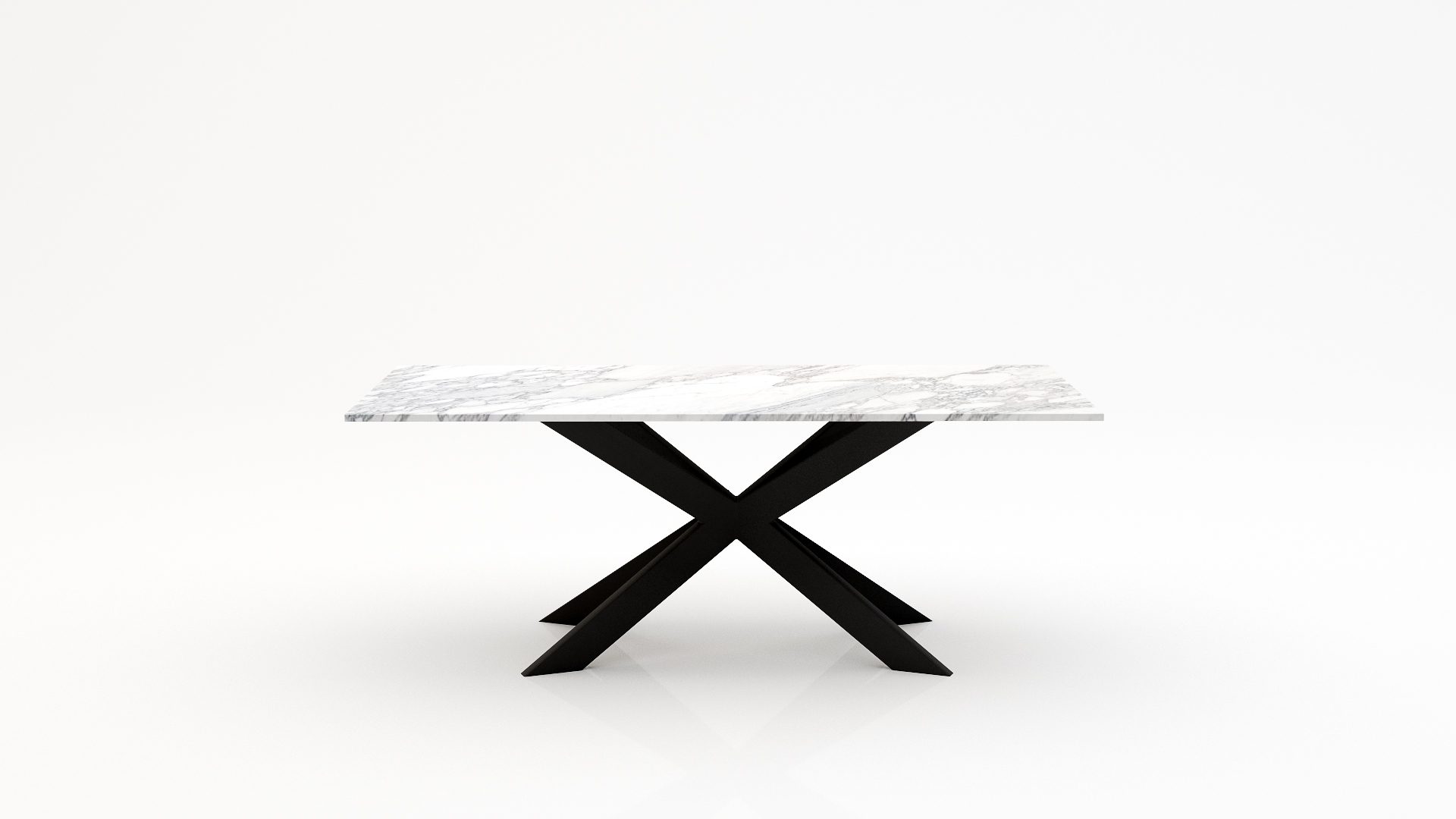 Rechthoekige marmeren eettafel Matrix Farfalle - Arabescato Carrara - 260x100cm