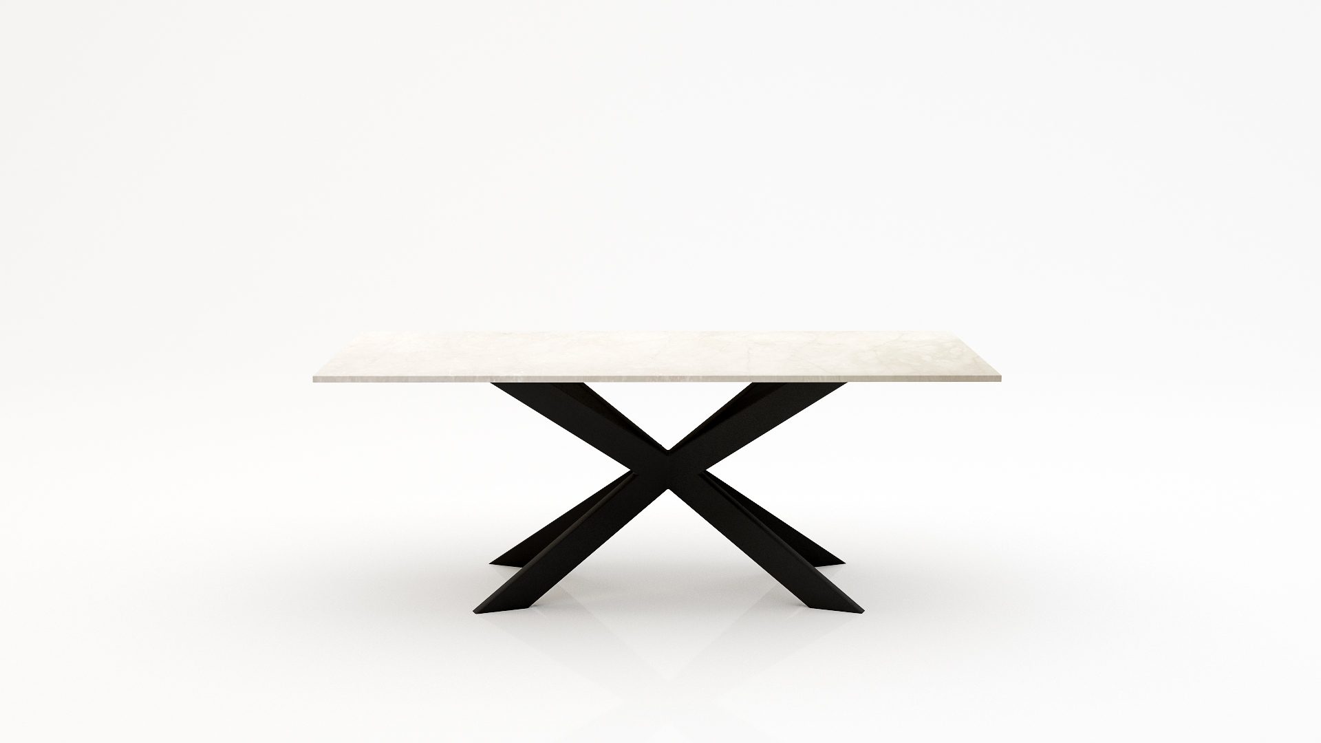 Rechthoekige marmeren eettafel Matrix Farfalle - Botticino Semi Classico - 260x100cm