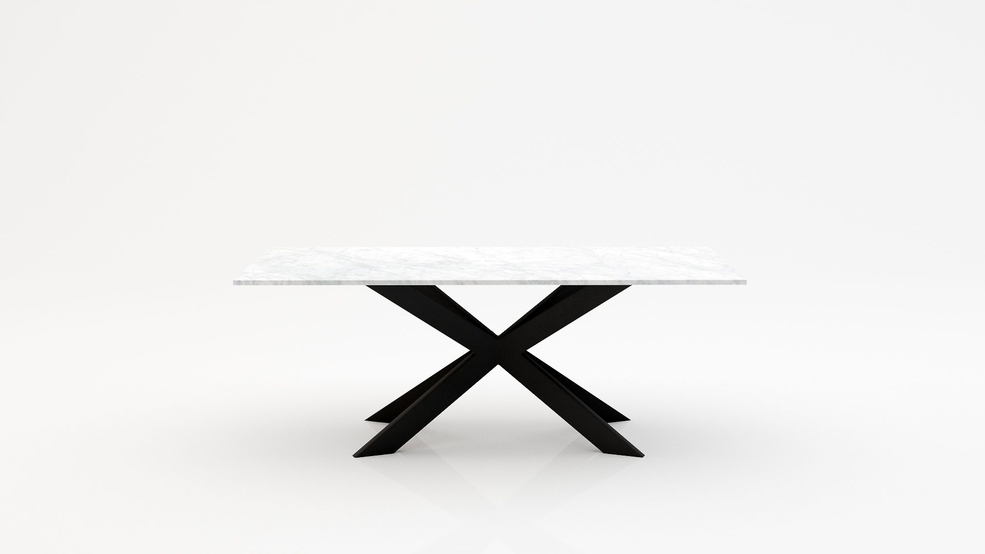 Rechthoekige marmeren eettafel Matrix Farfalle - Bianco Carrara CD CHIARO - 260x100cm