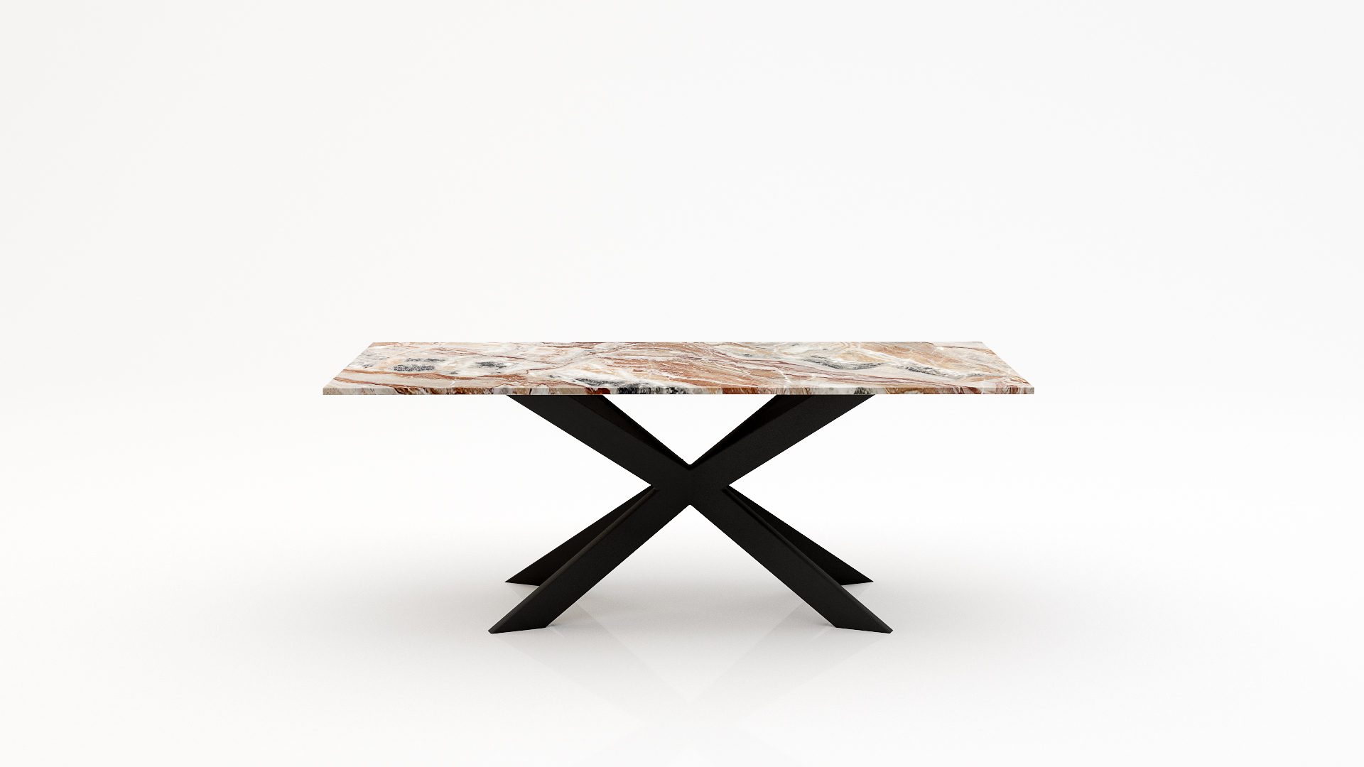 Rechthoekige marmeren eettafel Matrix Farfalle - Arabescato Orobico Rosso - 260x100cm
