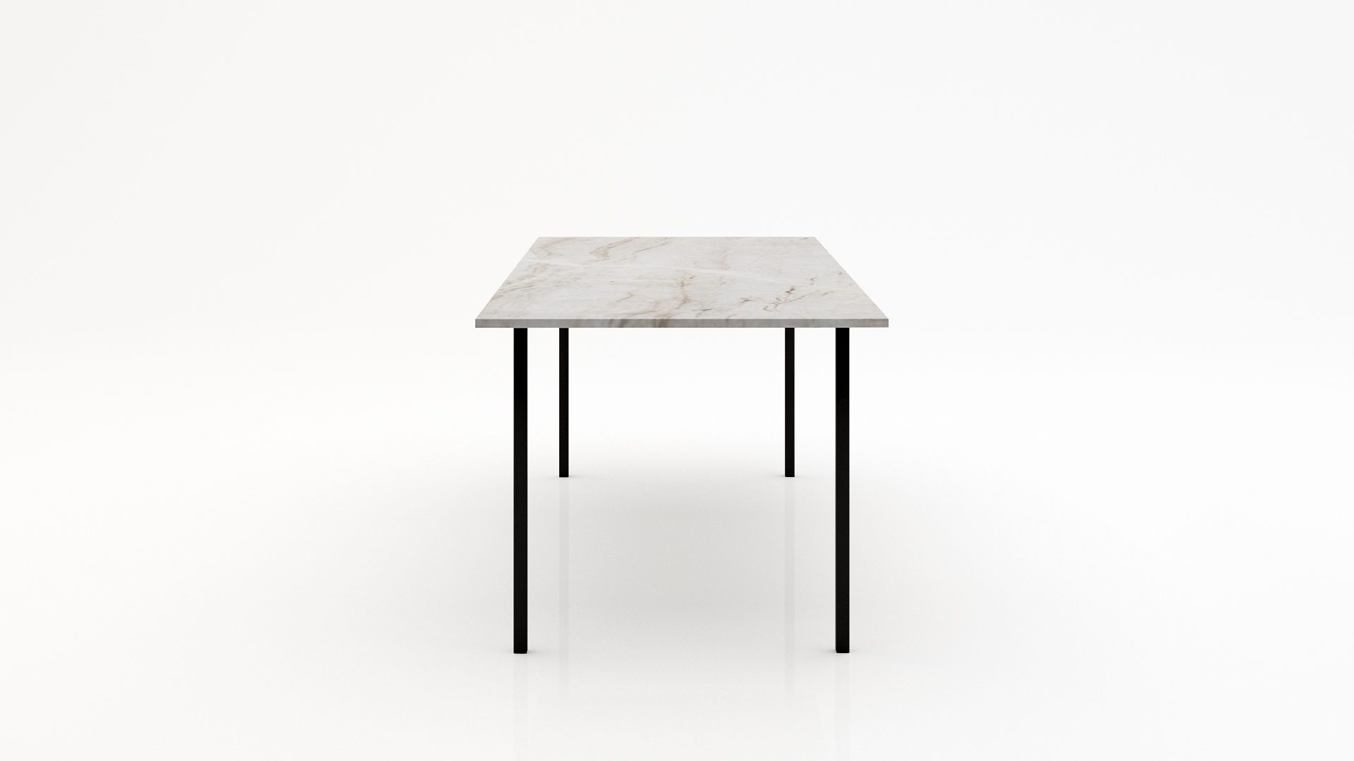 Rechthoekige marmeren eettafel Gambe Quattro Taj Mahal Quartzite - Afbeelding 2
