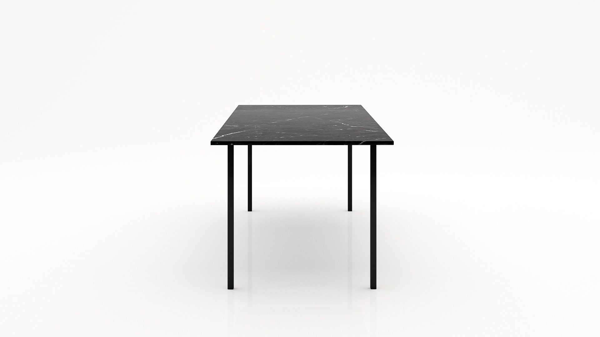 Rechthoekige marmeren eettafel Gambe Quattro - Negresco - Afbeelding 2