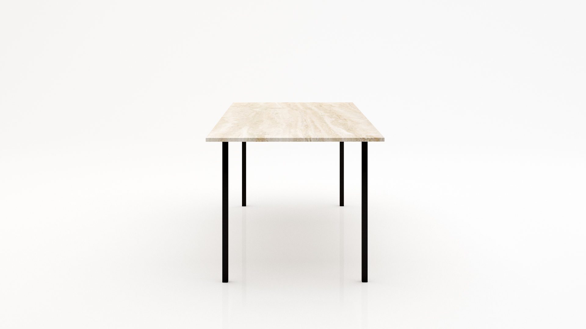 Rechthoekige marmeren eettafel Gambe Quattro Travertino Chiaro - Afbeelding 2