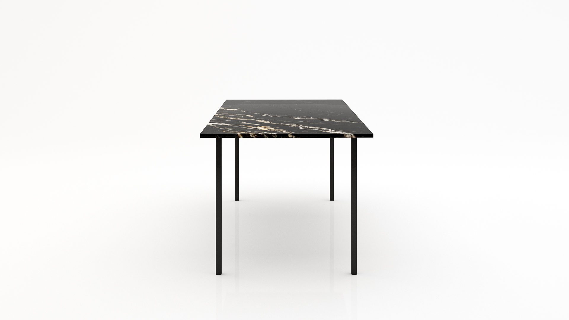 Rechthoekige marmeren eettafel Gambe Quattro - Titanium - Afbeelding 2