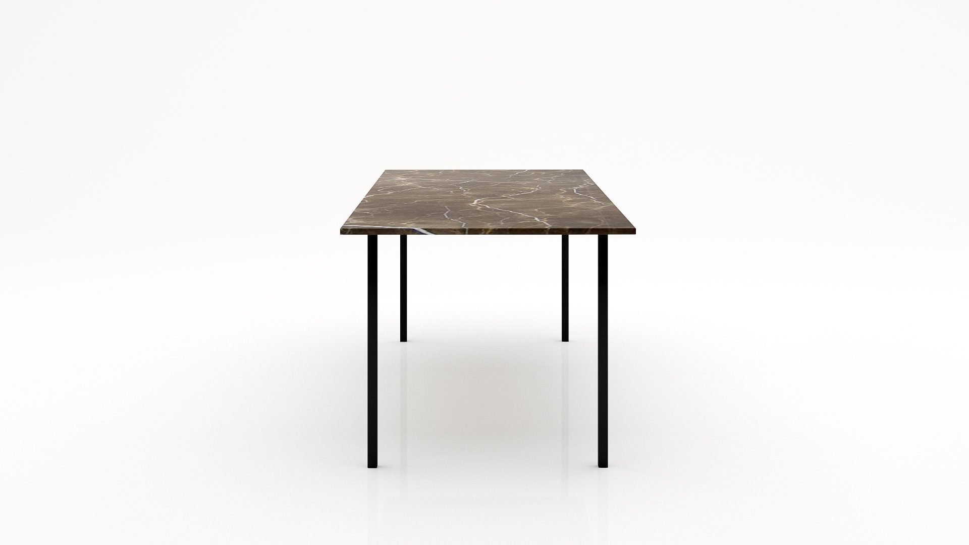 Rechthoekige marmeren eettafel Gambe Quattro - Royal Brown - Afbeelding 2