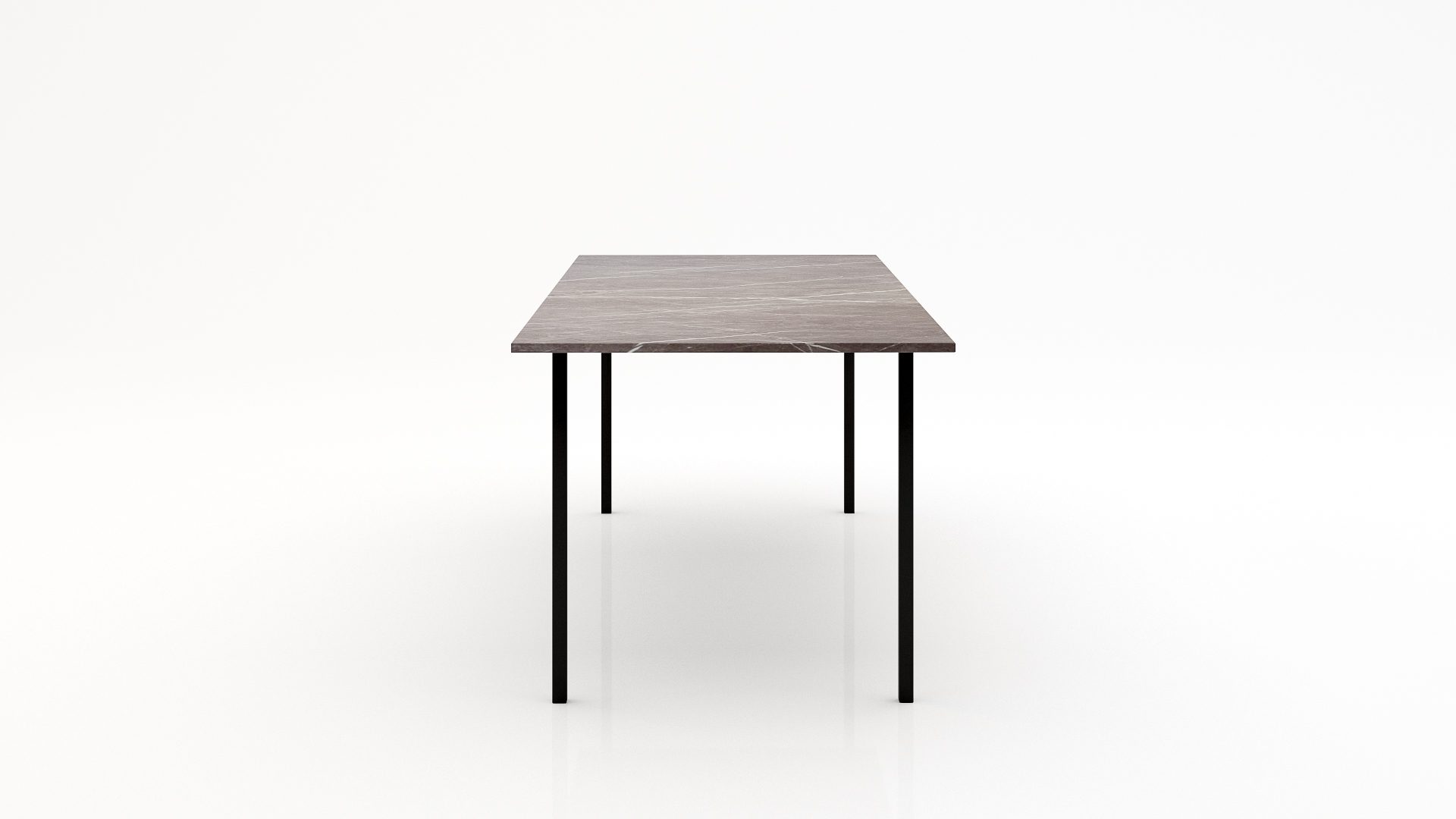 Rechthoekige marmeren eettafel Gambe Quattro - Pietra Grey - Afbeelding 2