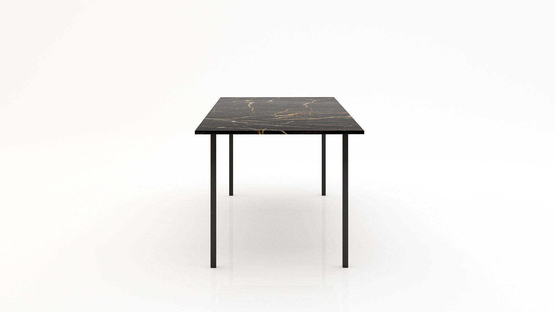 Rechthoekige marmeren eettafel Gambe Quattro Nero saint port laurent - Afbeelding 2