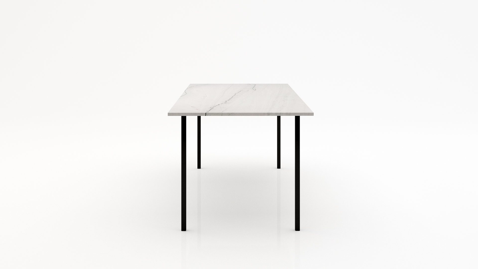 Rechthoekige marmeren eettafel Gambe Quattro Mont Blanc Quartzite - Afbeelding 2