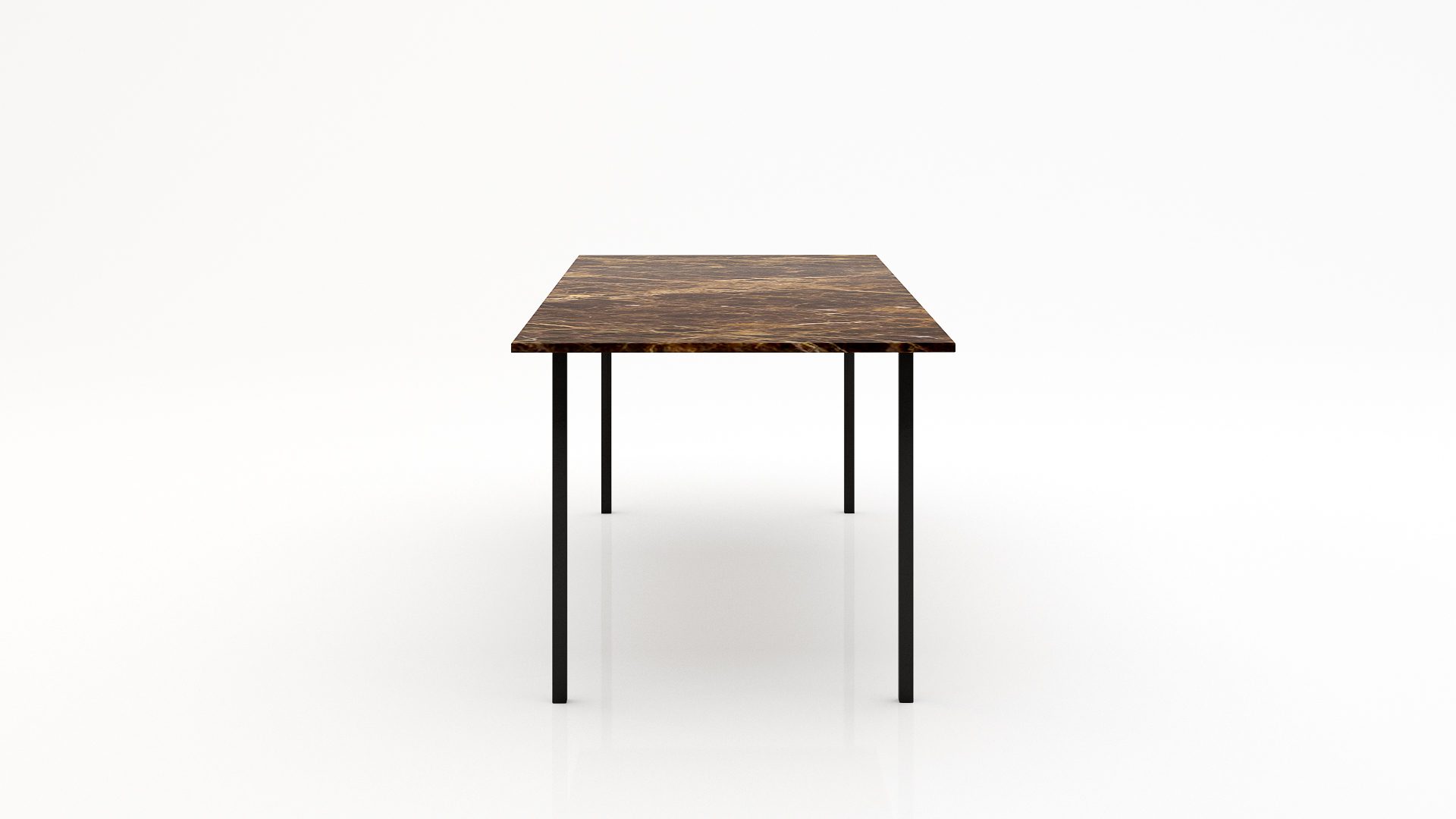 Rechthoekige marmeren eettafel Gambe Quattro - Emperador dark - Afbeelding 2