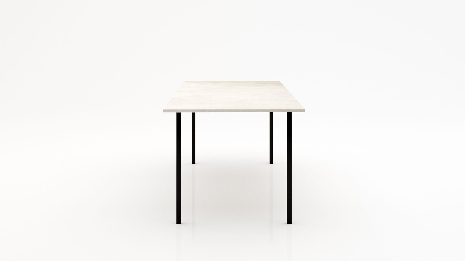 Rechthoekige marmeren eettafel Gambe Quattro Botticino Semi Classico - Afbeelding 2