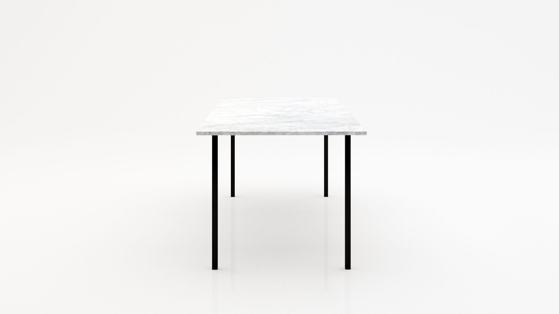 Rechthoekige marmeren eettafel Gambe Quattro Bianco Carrara CD CHIARO - Afbeelding 2