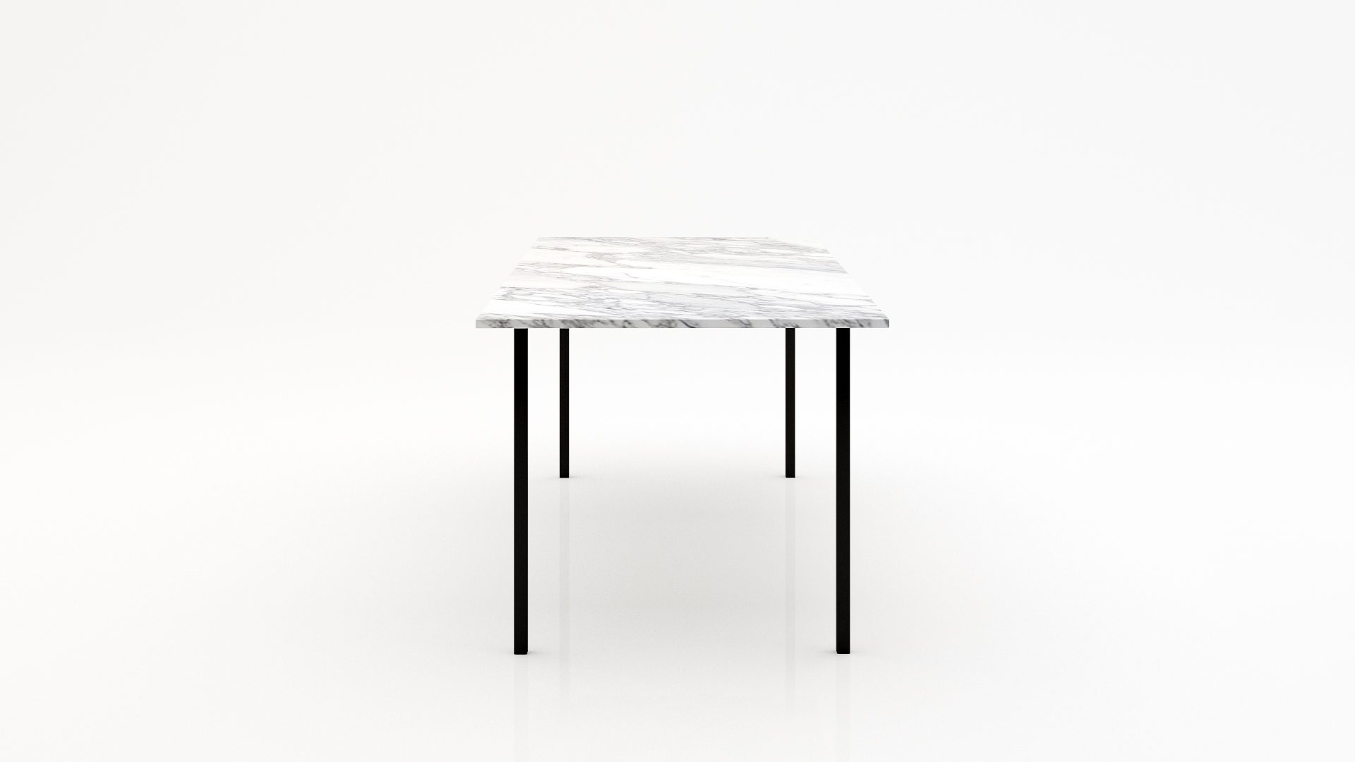 Rechthoekige marmeren eettafel Gambe Quattro Arabescato Carrara - Afbeelding 2