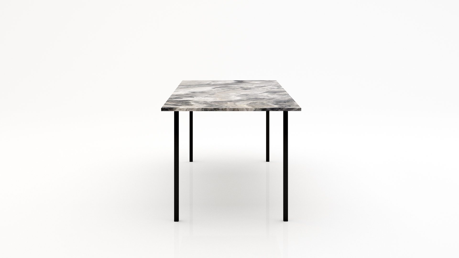 Rechthoekige marmeren eettafel Gambe Quattro Arabescato Orobico Grigio - Afbeelding 2