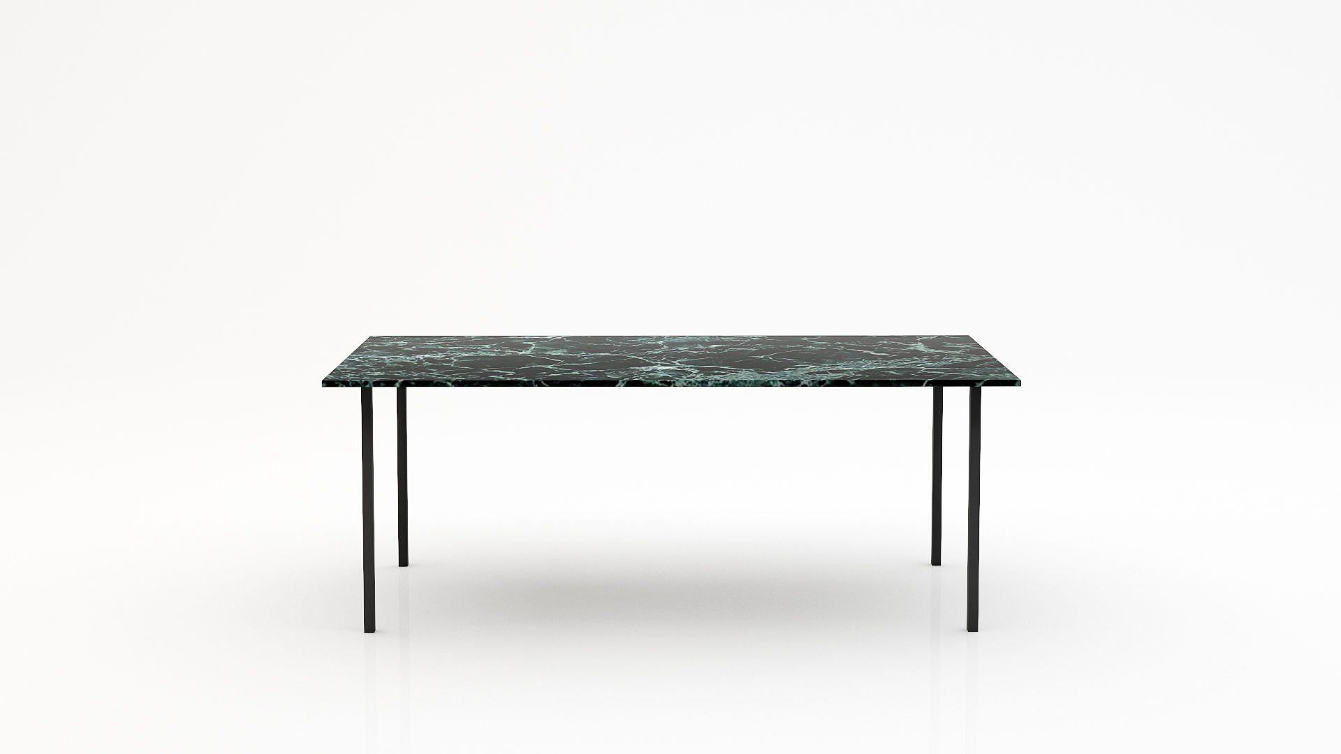 Rechthoekige marmeren eettafel Gambe Quattro - Verde rameggiato - 260x100cm