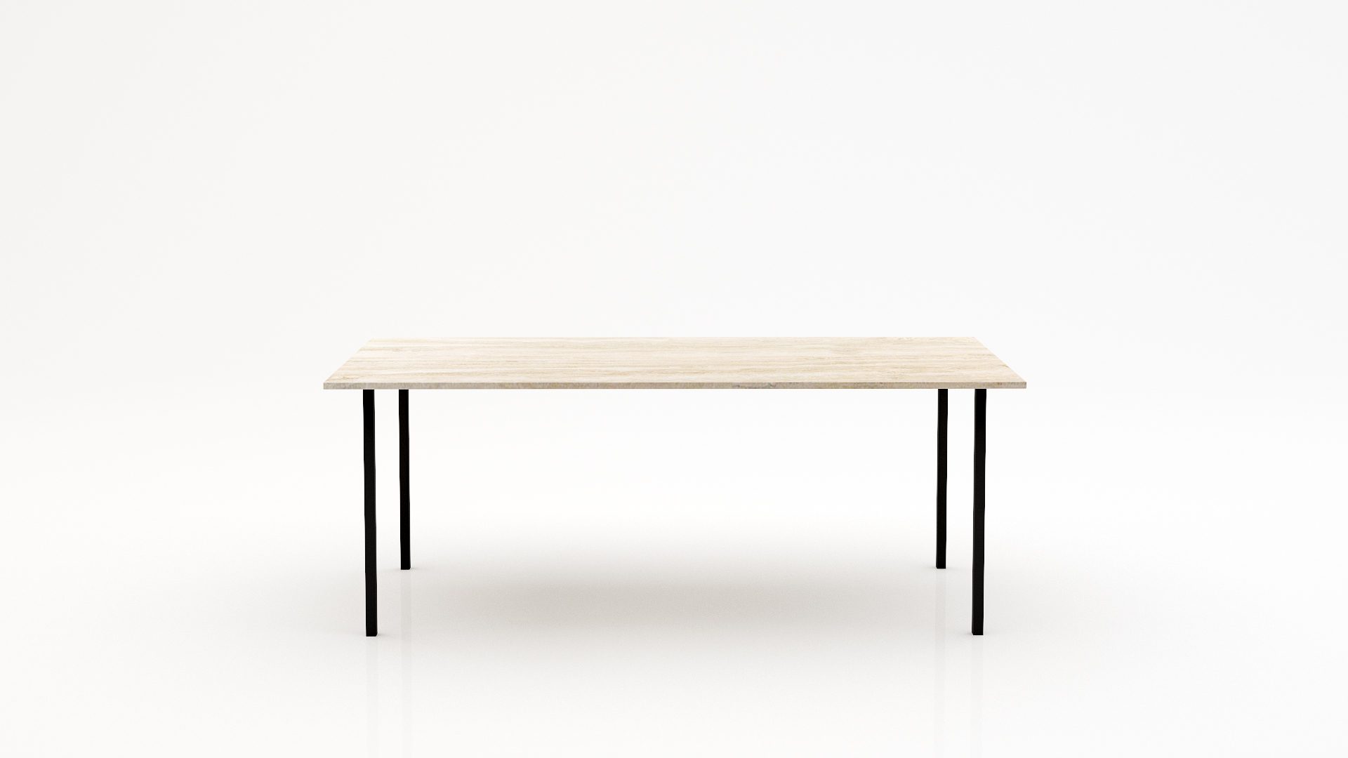 Rechthoekige marmeren eettafel Gambe Quattro - Travertino Chiaro - 260x100cm