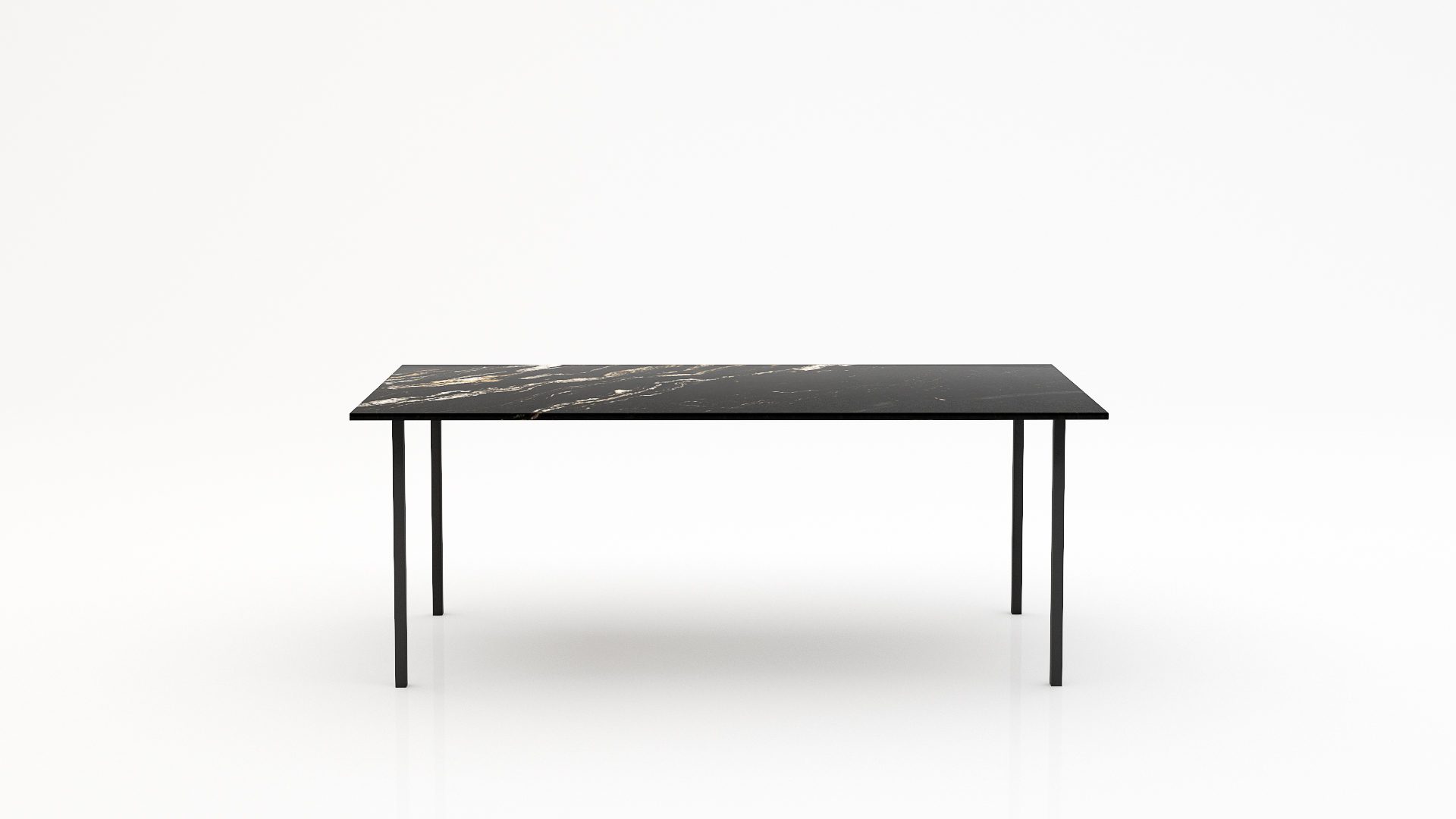 Rechthoekige marmeren eettafel Gambe Quattro - Titanium - 260x100cm