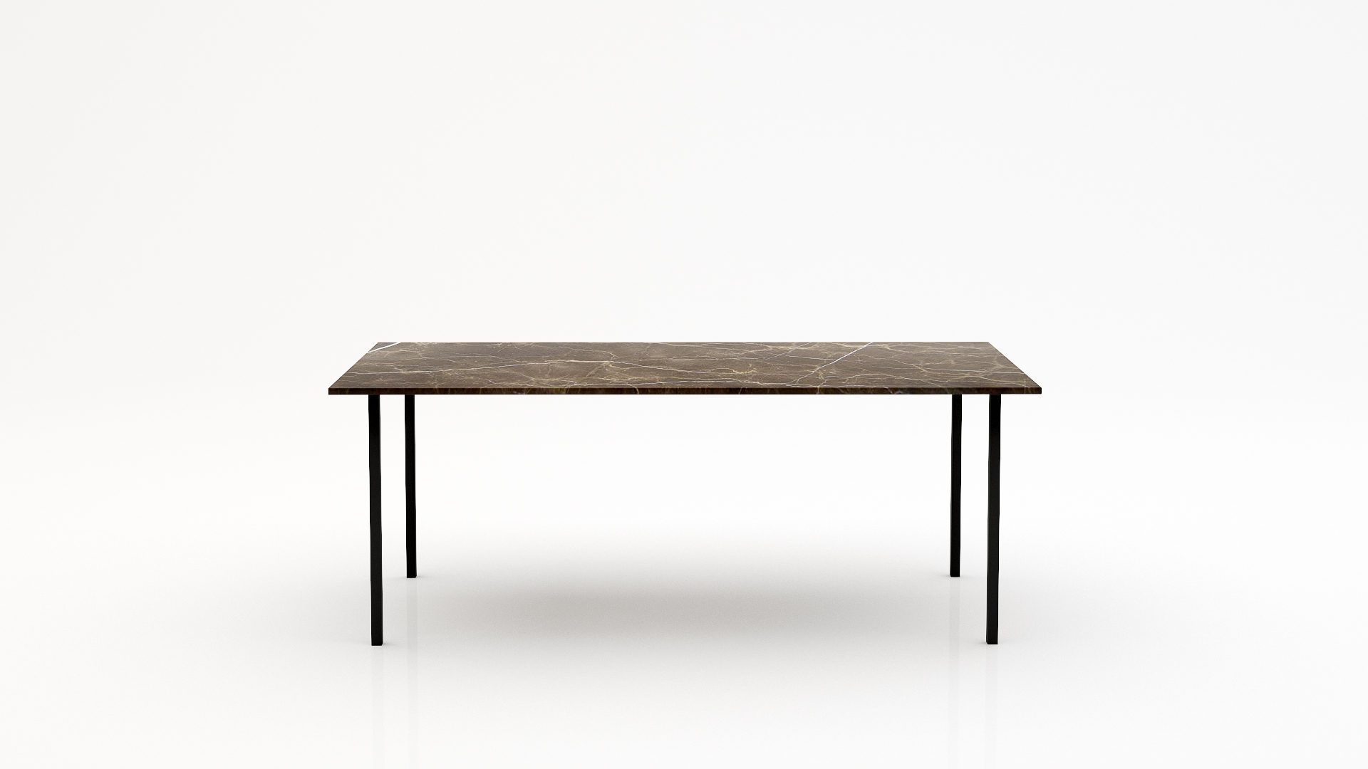 Rechthoekige marmeren eettafel Gambe Quattro - Royal Brown - 260x100cm