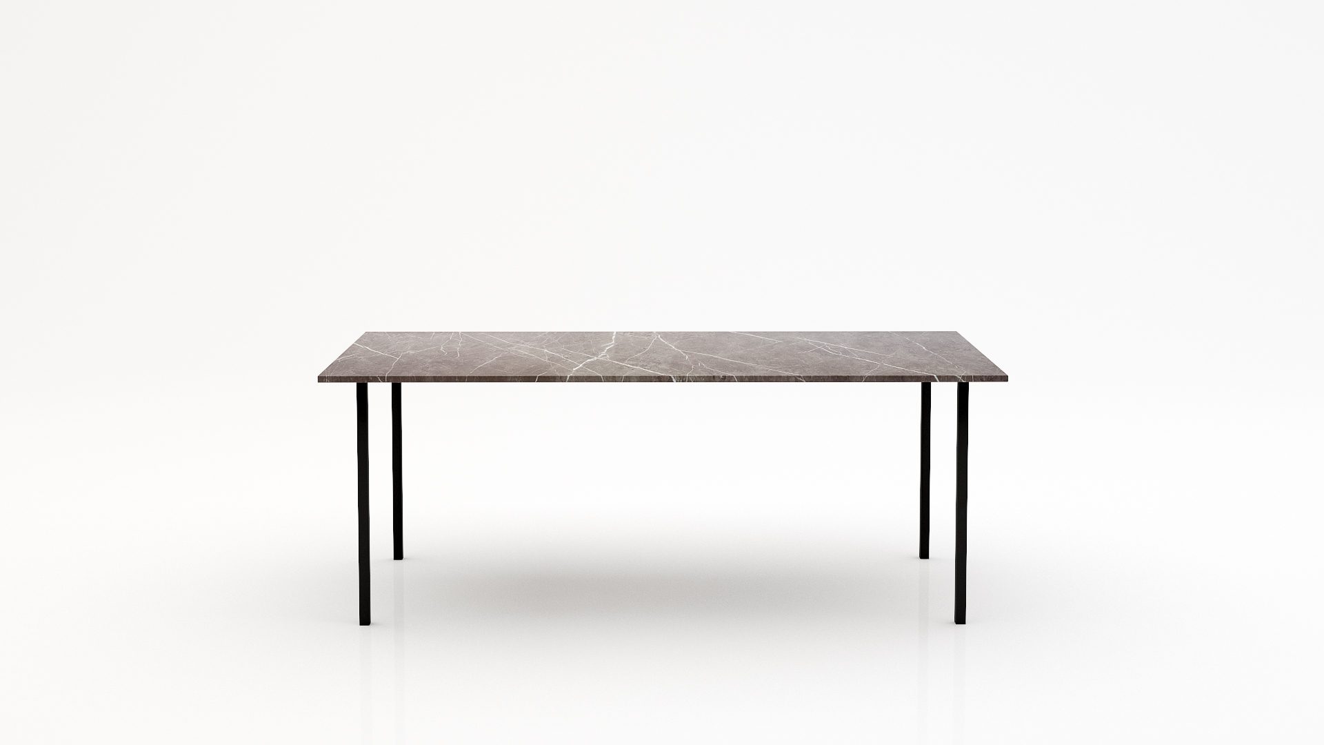 Rechthoekige marmeren eettafel Gambe Quattro - Pietra Grey - 260x100cm