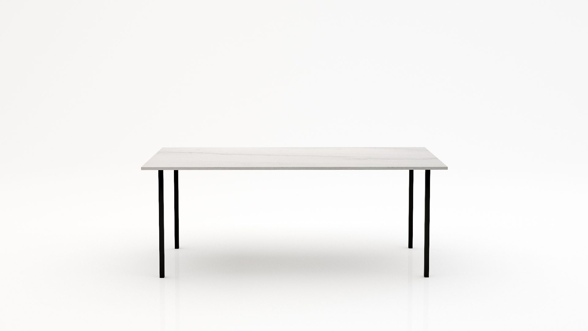 Rechthoekige marmeren eettafel Gambe Quattro - Mont Blanc Quartzite - 260x100cm
