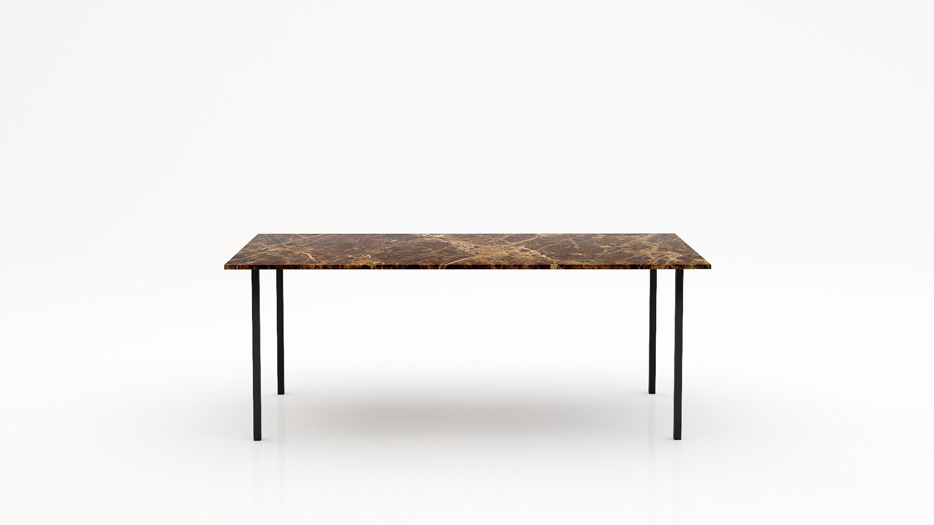 Rechthoekige marmeren eettafel Gambe Quattro - Emperador dark - 260x100cm