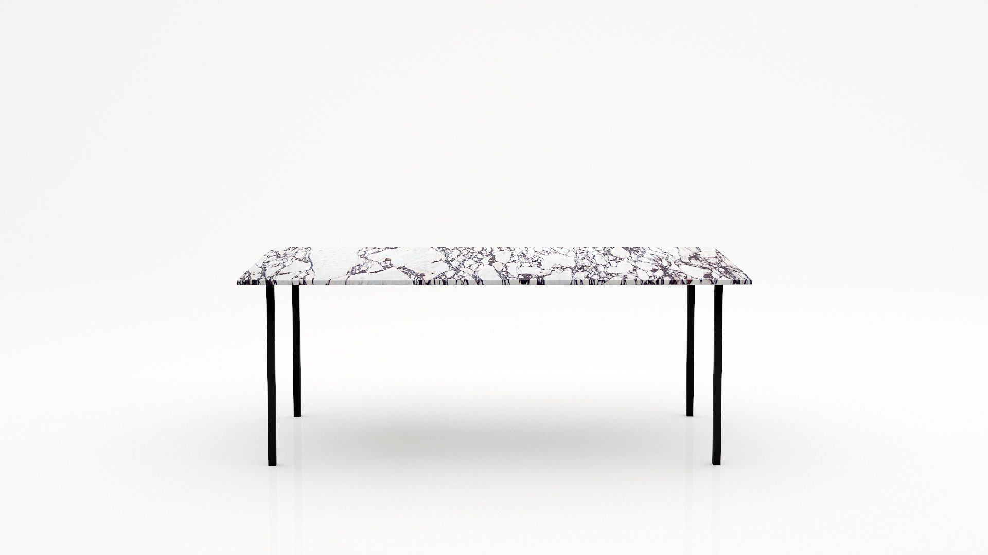 Rechthoekige marmeren eettafel Gambe Quattro - Calcatta Viola - 260x100cm