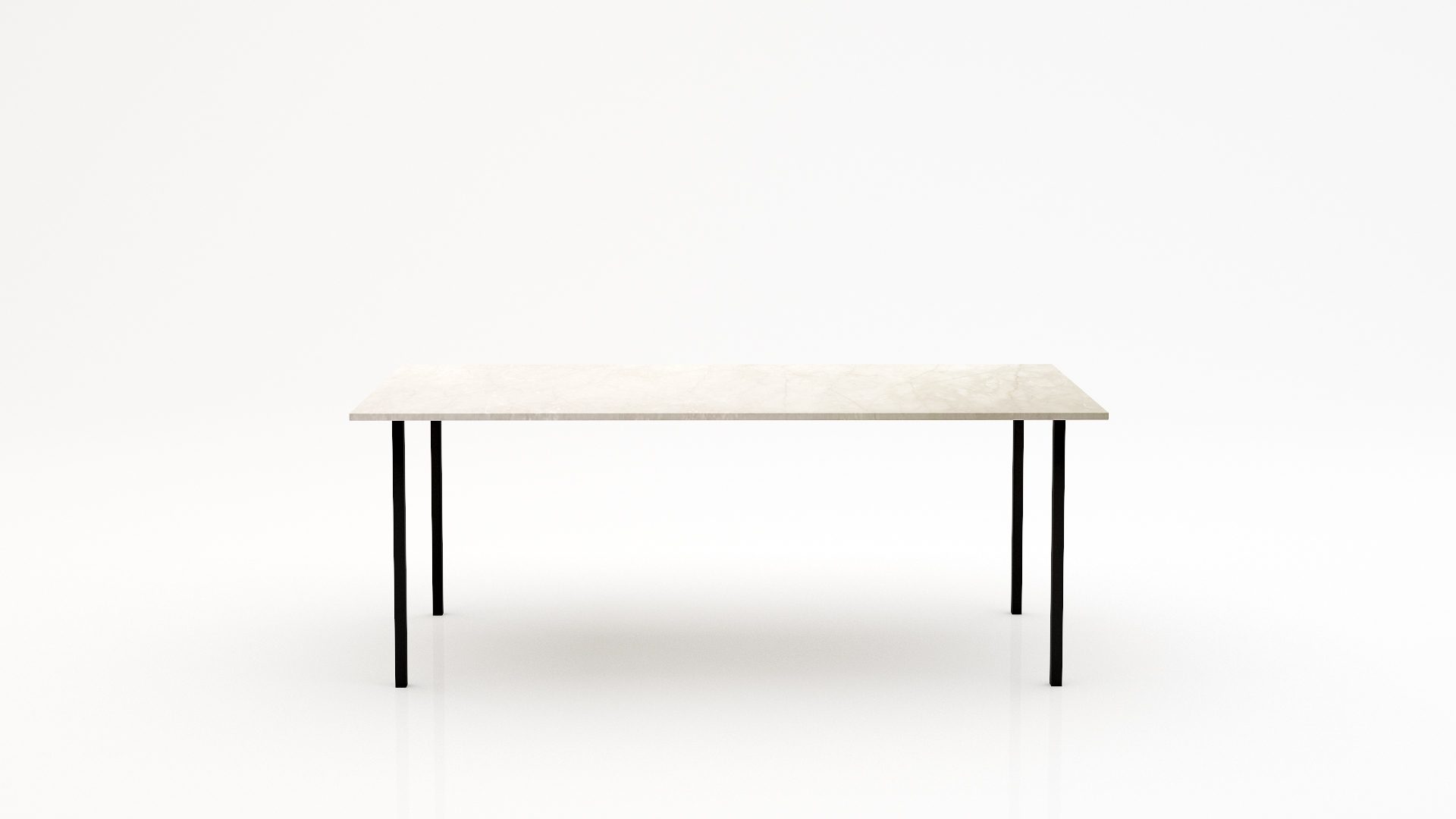 Rechthoekige marmeren eettafel Gambe Quattro - Botticino Semi Classico - 260x100cm
