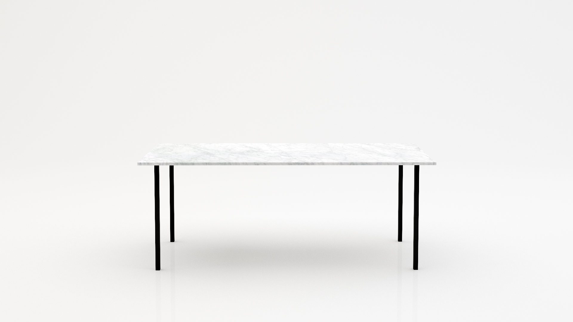 Rechthoekige marmeren eettafel Gambe Quattro - Bianco Carrara CD CHIARO - 260x100cm