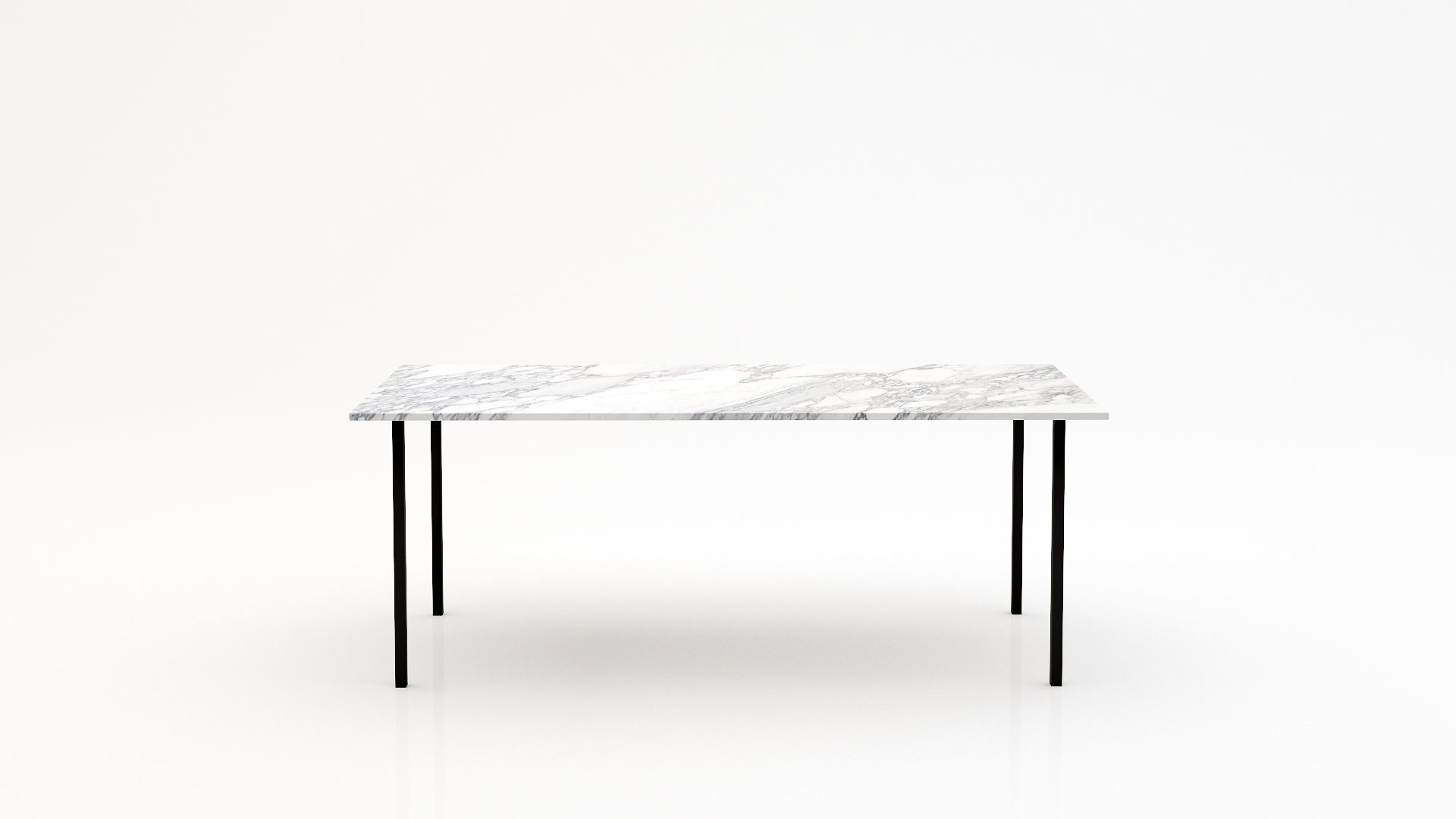 Rechthoekige marmeren eettafel Gambe Quattro - Arabescato Carrara - 260x100cm