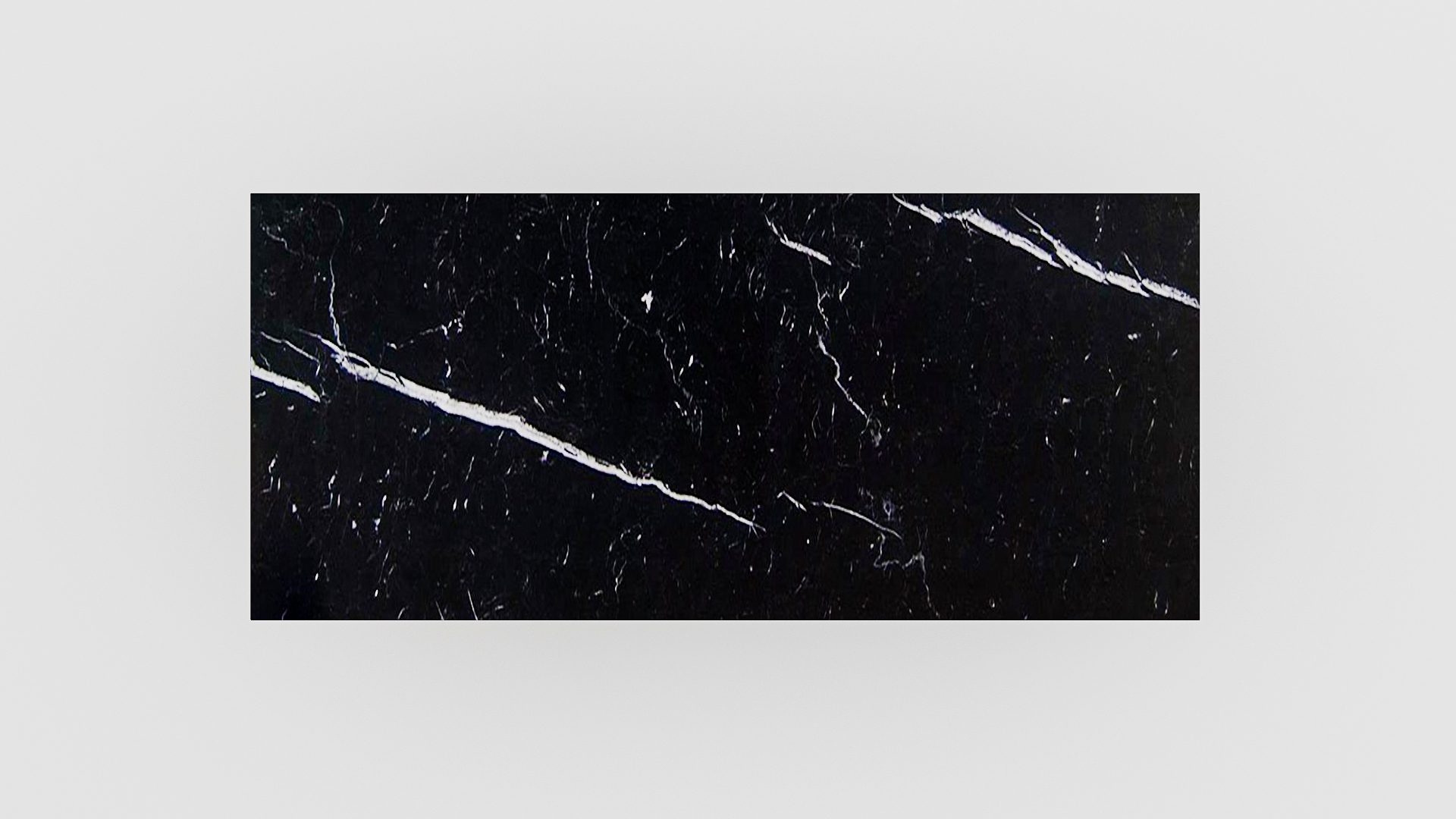 Rechthoekige marmeren eettafel Gambe U - Nero Marquina - Afbeelding 3