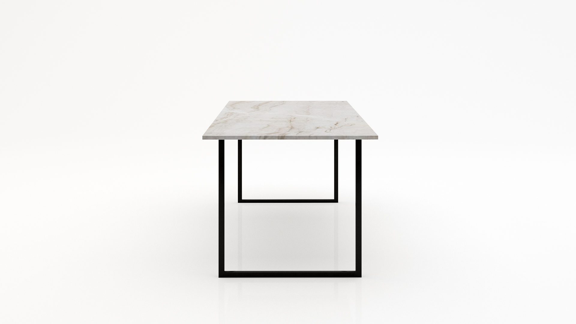 Rechthoekige marmeren eettafel Gambe U - Taj Mahal Quartzite - Afbeelding 2