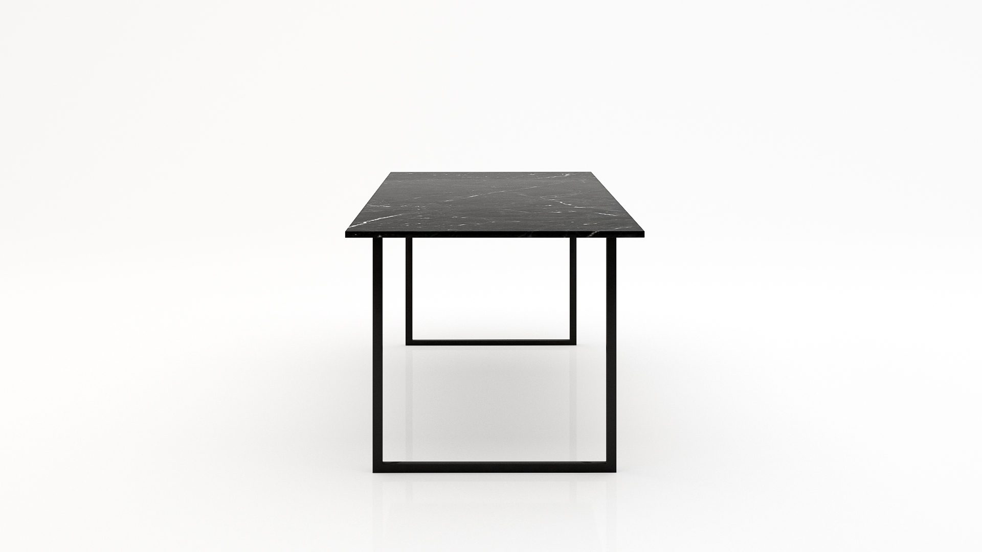 Rechthoekige marmeren eettafel Gambe U - Negresco - Afbeelding 2