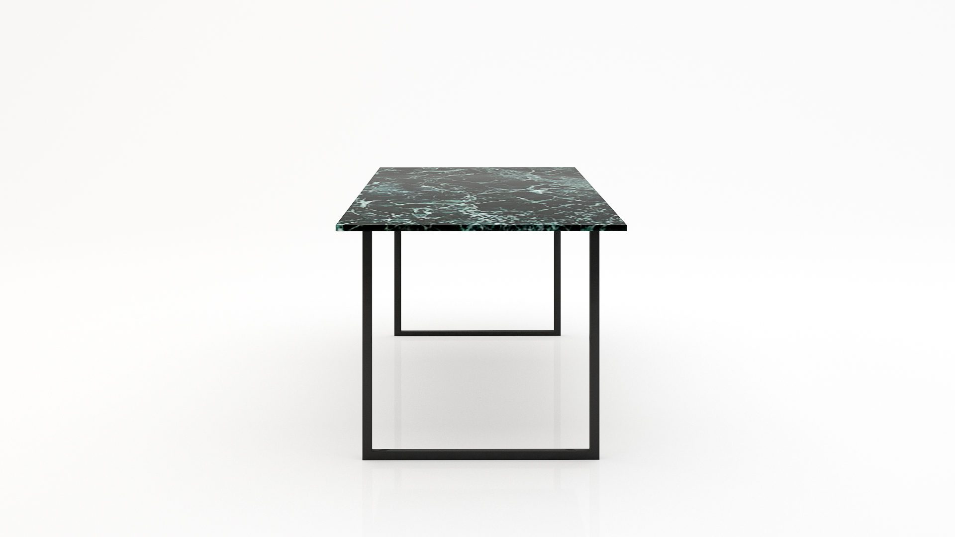 Rechthoekige marmeren eettafel Gambe U - Verde rameggiato - Afbeelding 2