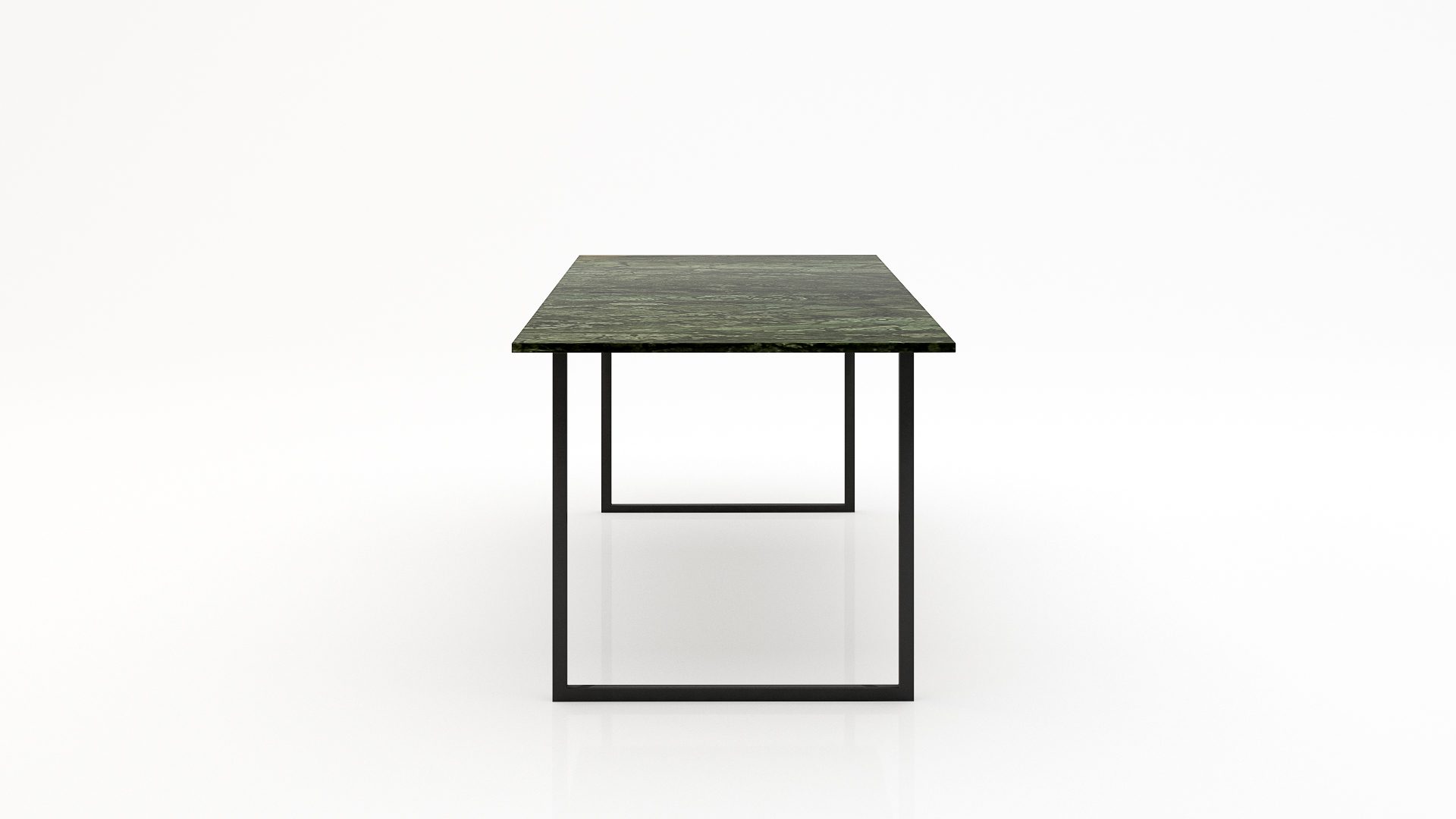 Rechthoekige marmeren eettafel Gambe U - Verde Guatemala - Afbeelding 2