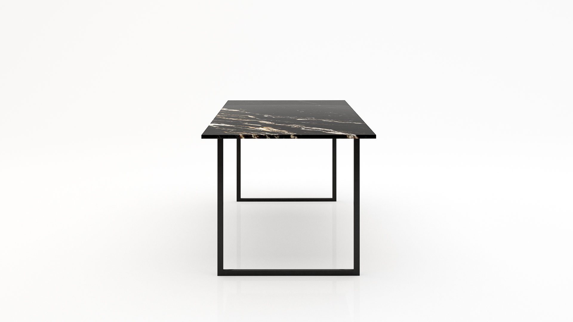 Rechthoekige marmeren eettafel Gambe U - Titanium - Afbeelding 2