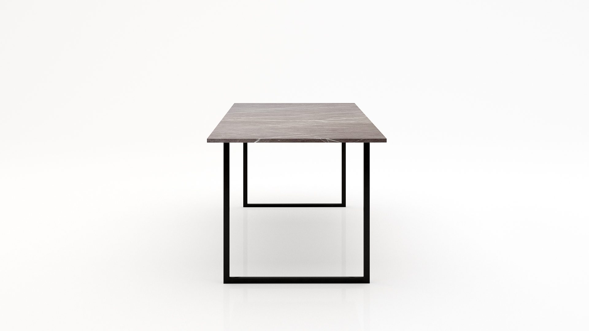 Rechthoekige marmeren eettafel Gambe U - Pietra Grey - Afbeelding 2