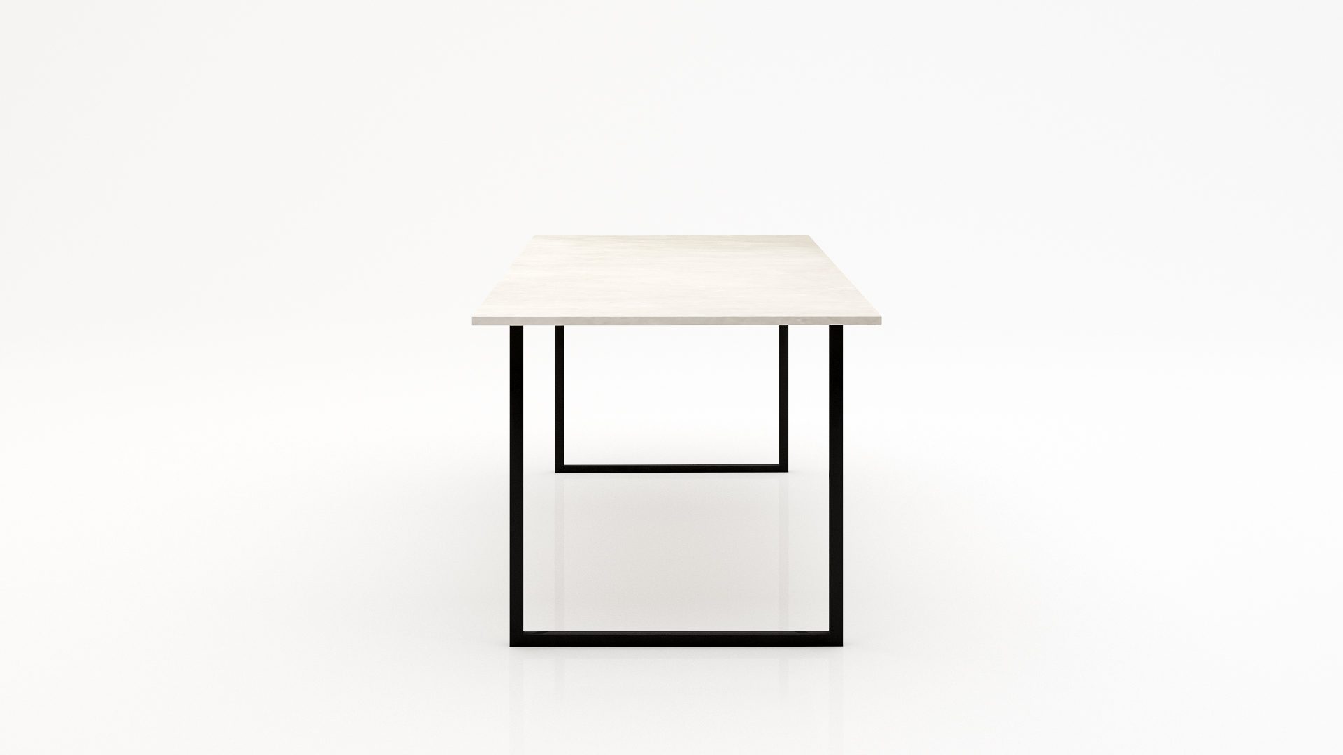 Rechthoekige marmeren eettafel Gambe U Botticino Semi Classico - Afbeelding 2