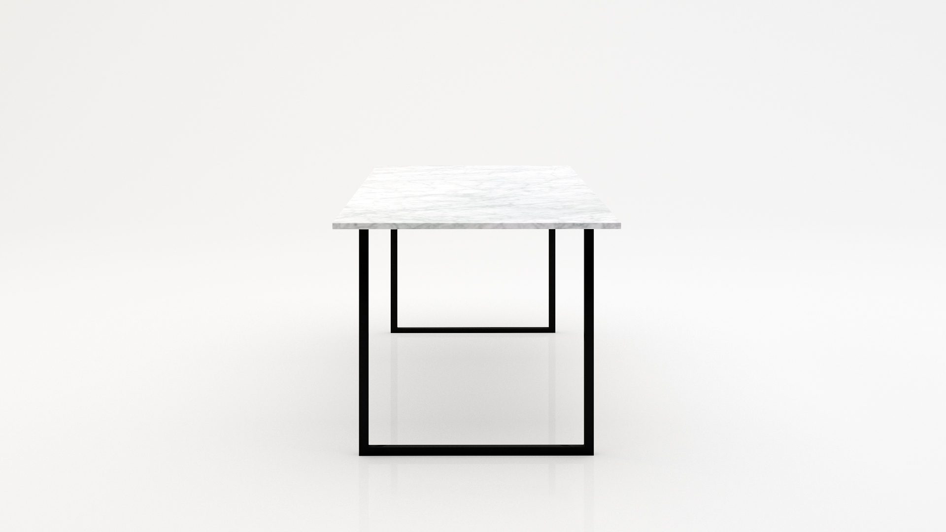 Rechthoekige marmeren eettafel Gambe U Bianco Carrara CD CHIARO - Afbeelding 2