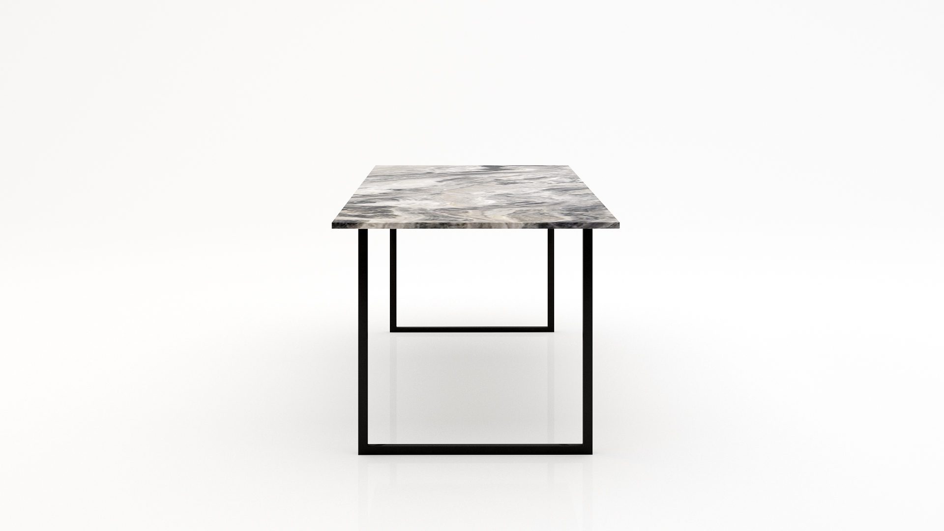 Rechthoekige marmeren eettafel Gambe U Arabescato Orobico Grigio - Afbeelding 2