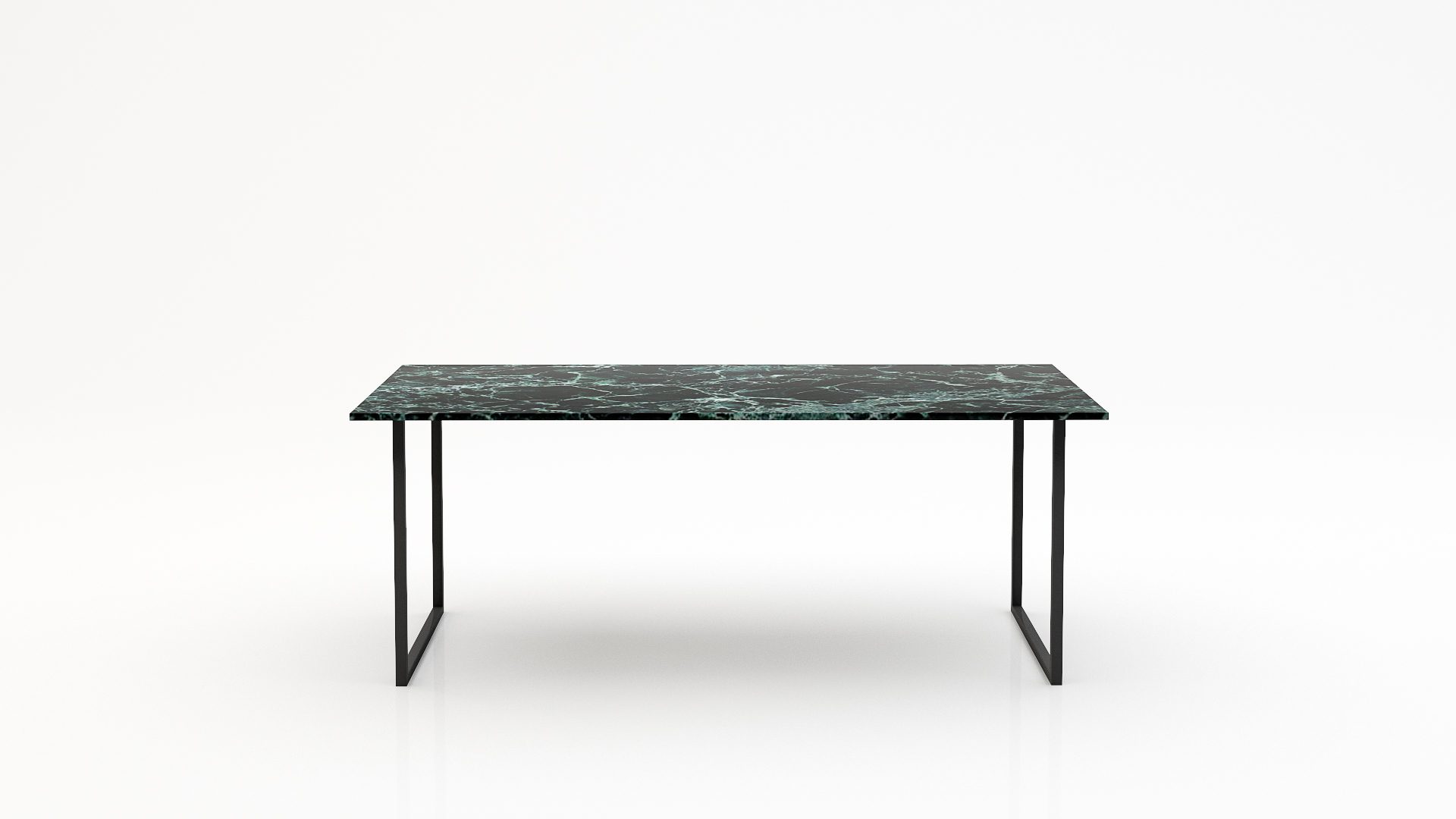 Rechthoekige marmeren eettafel Gambe U - Verde rameggiato - 260x100cm