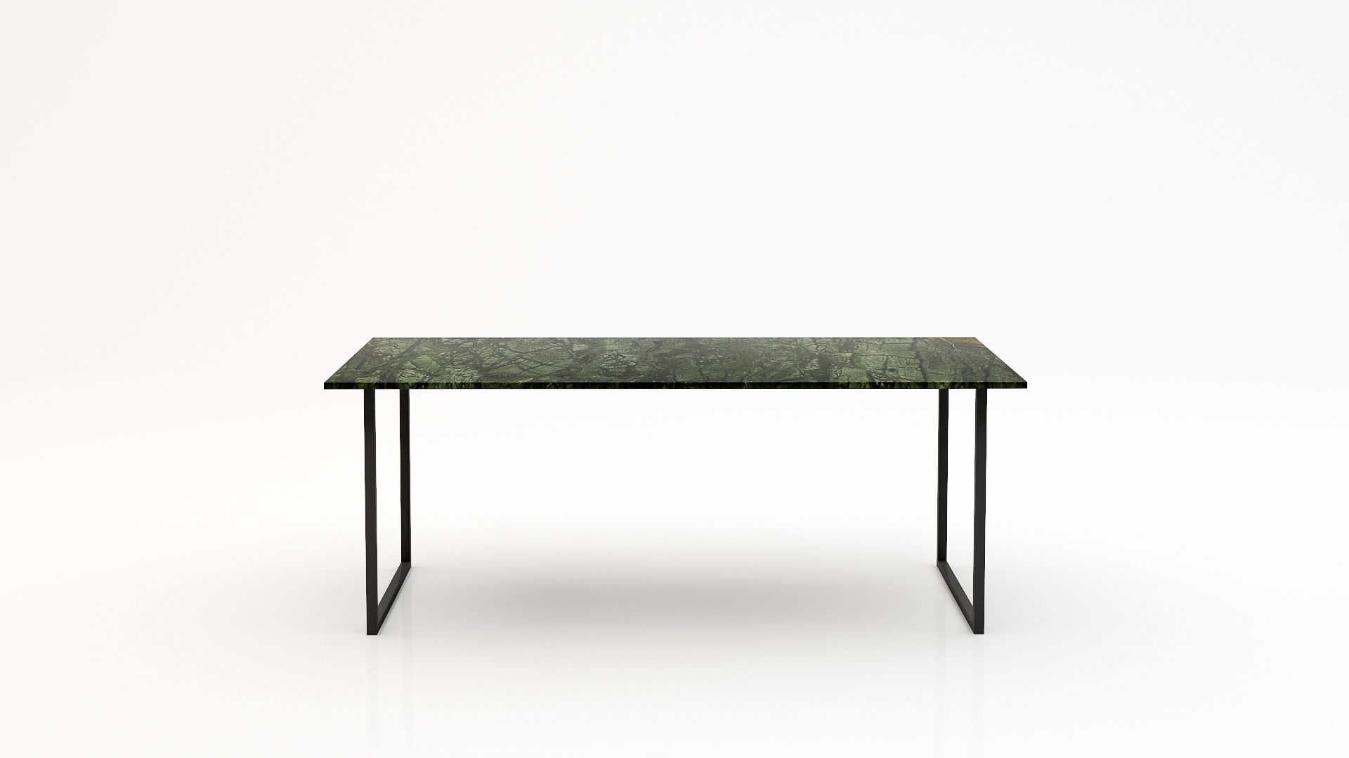 Rechthoekige marmeren eettafel Gambe U - Verde Guatemala - 260x100cm
