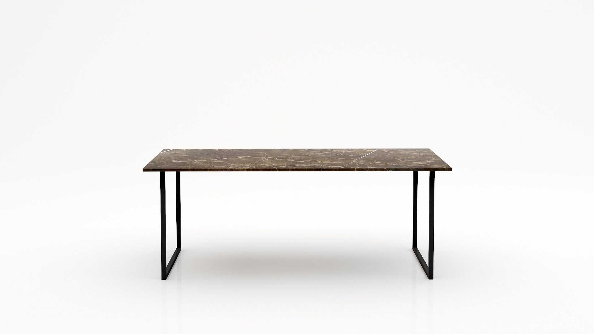 Rechthoekige marmeren eettafel Gambe U - Royal Brown - 260x100cm