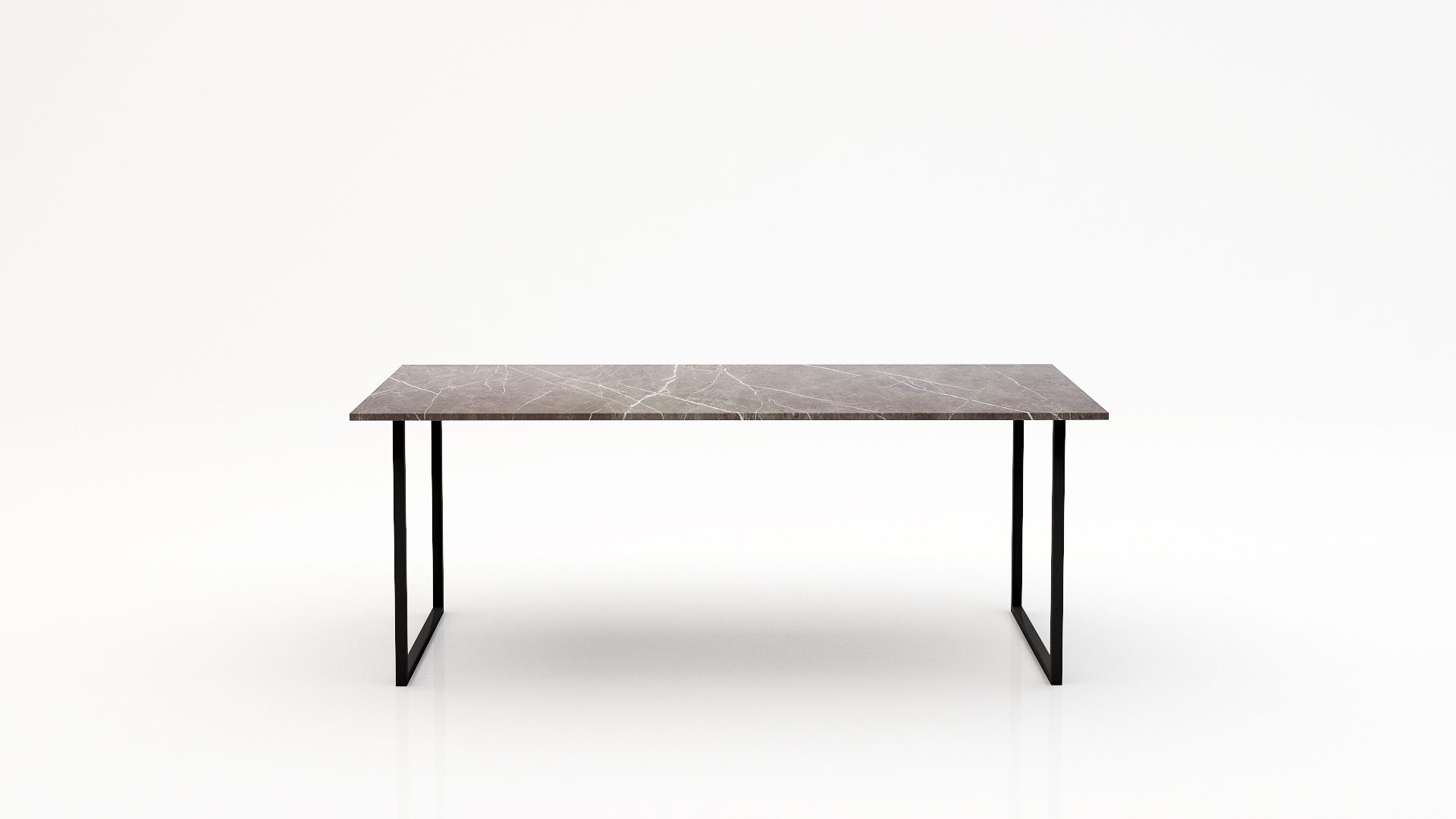 Rechthoekige marmeren eettafel Gambe U - Pietra Grey - 260x100cm
