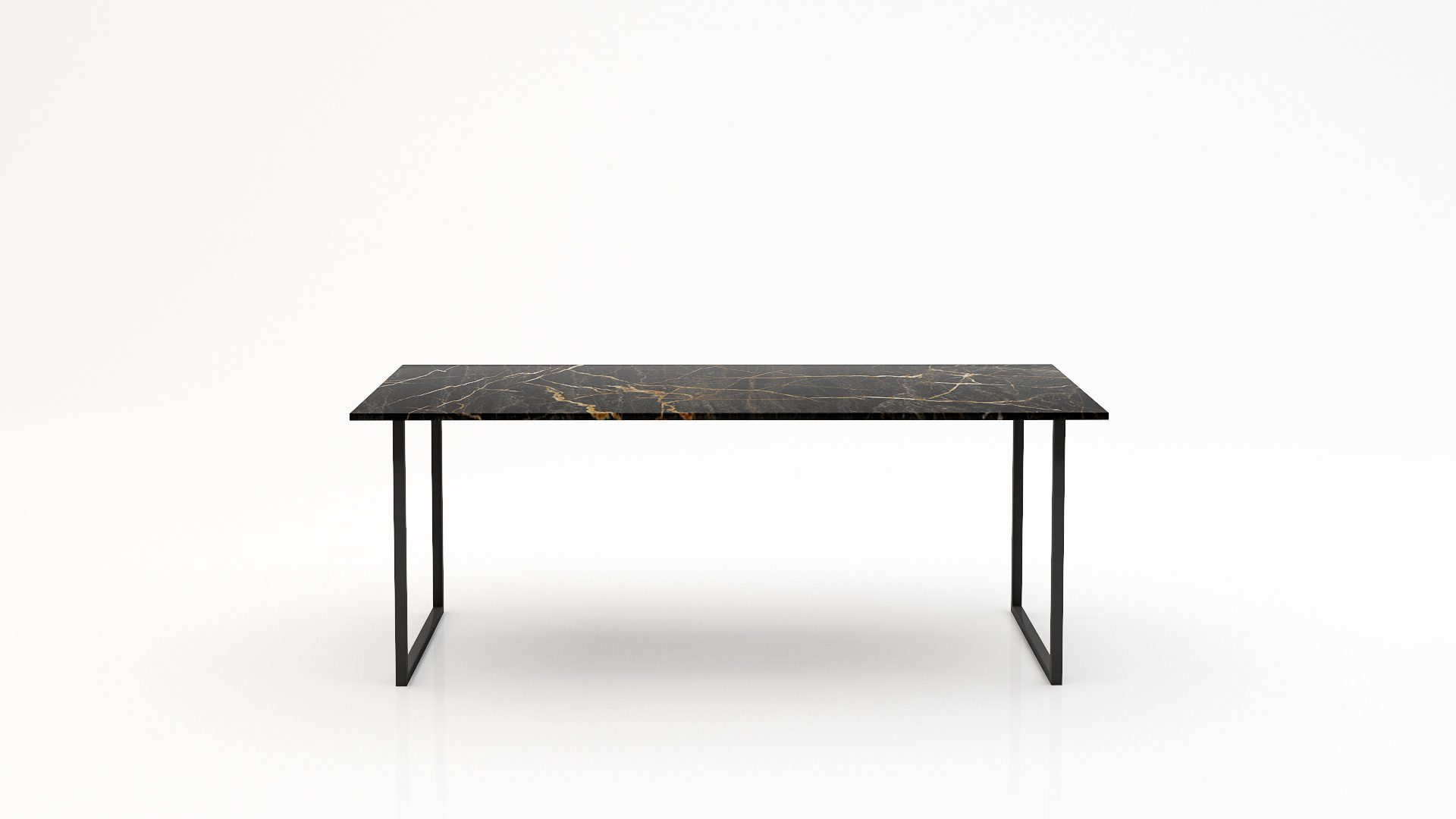 Rechthoekige marmeren eettafel Gambe U - Nero saint port laurent - 260x100cm